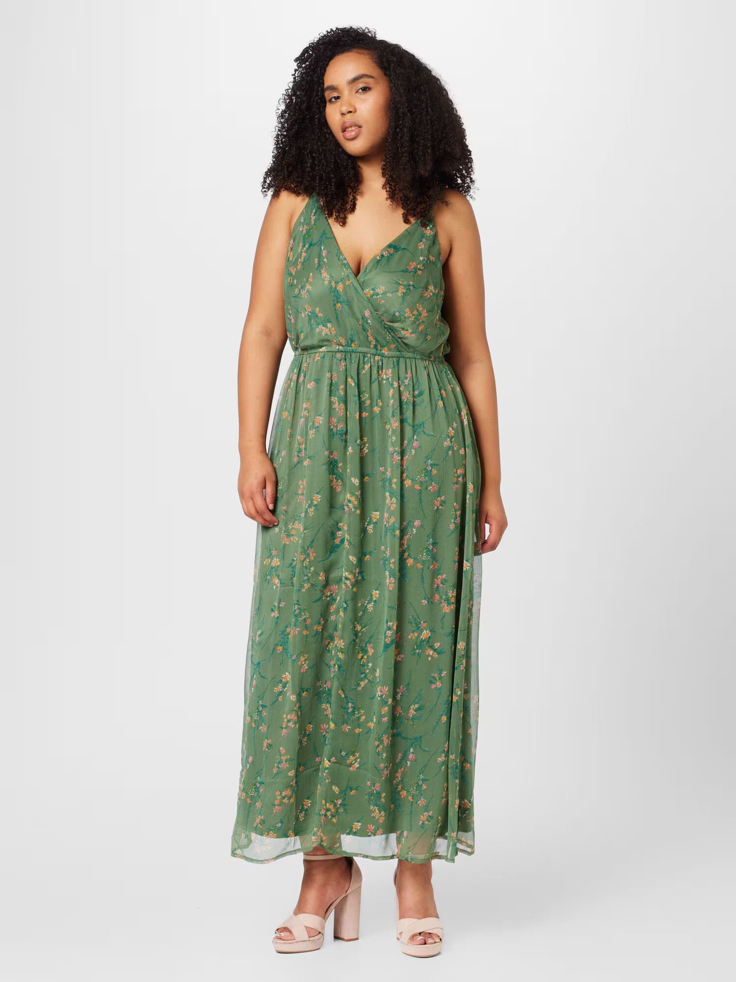 Vero Moda Curve Rochie 'Smilla' galben / verde smarald / verde închis / portocaliu - Pled.ro