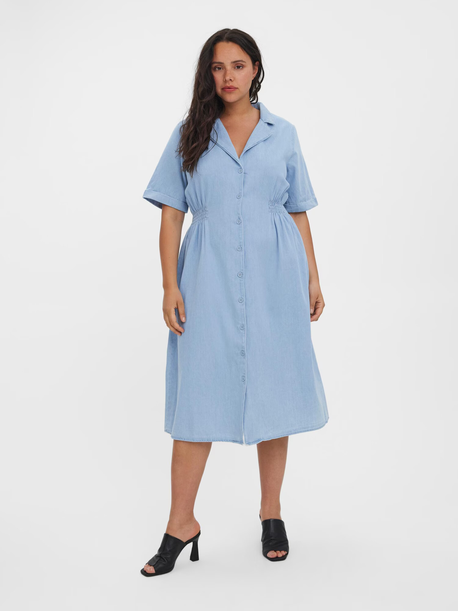 Vero Moda Curve Rochie tip bluză 'Lindsey' albastru denim - Pled.ro