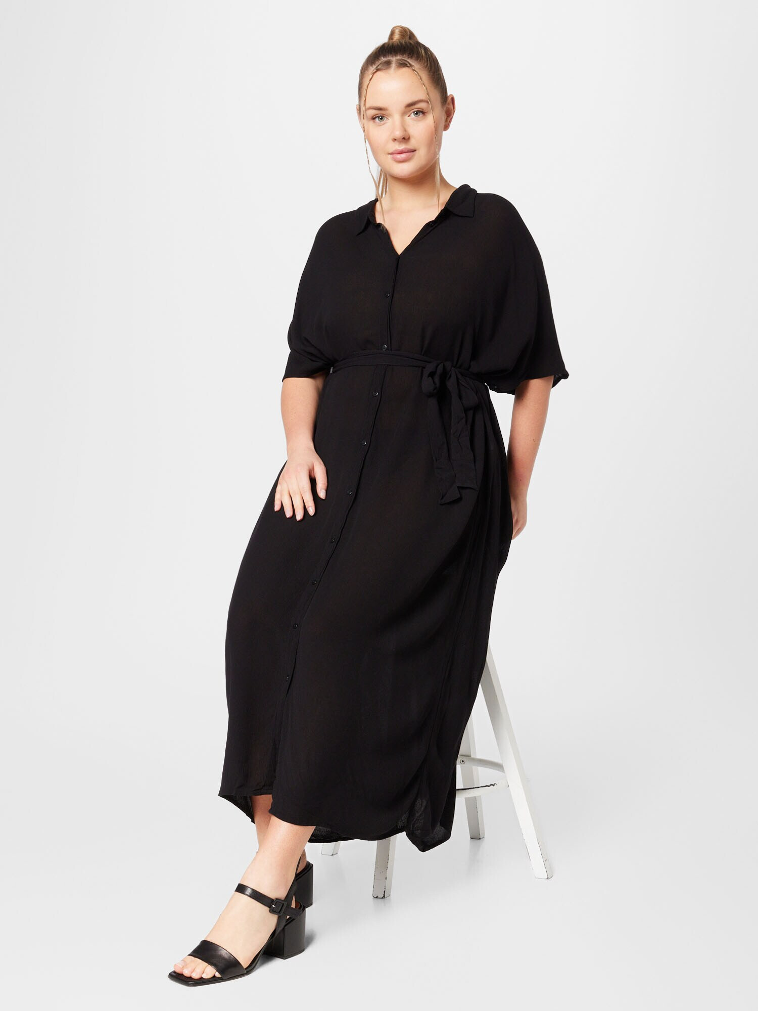 Vero Moda Curve Rochie tip bluză 'Menny' negru - Pled.ro