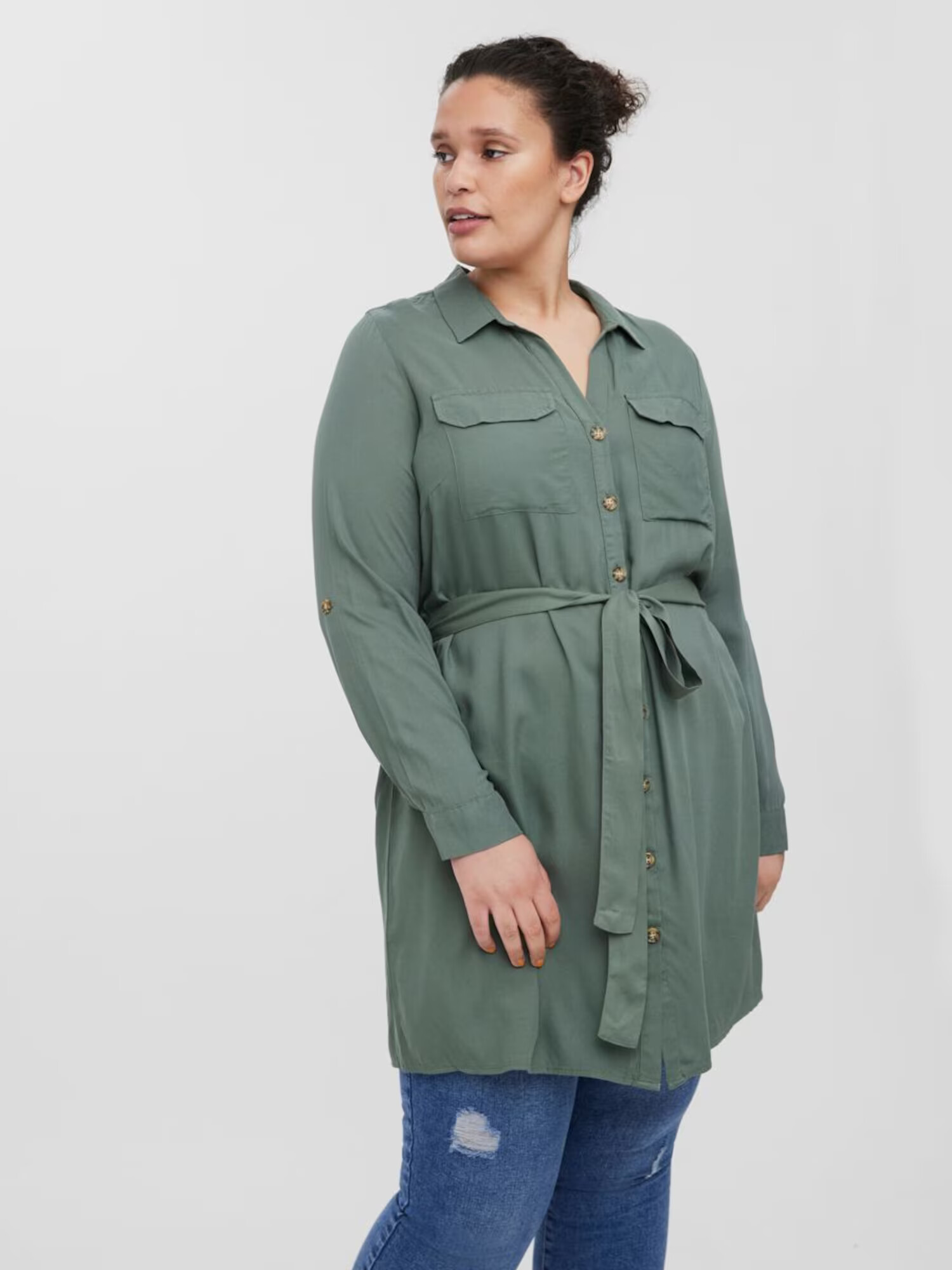 Vero Moda Curve Rochie tip bluză verde jad - Pled.ro