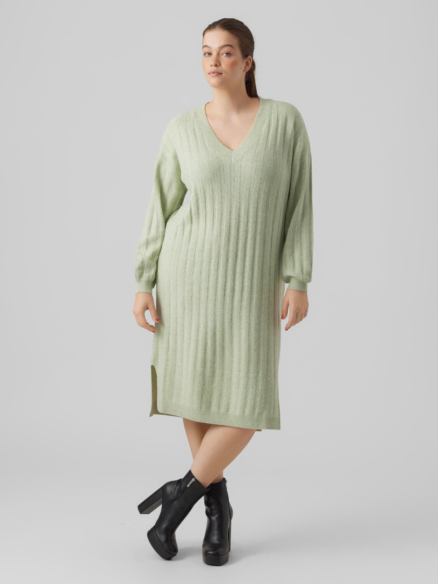 Vero Moda Curve Rochie tricotat 'DOFFY' verde deschis - Pled.ro