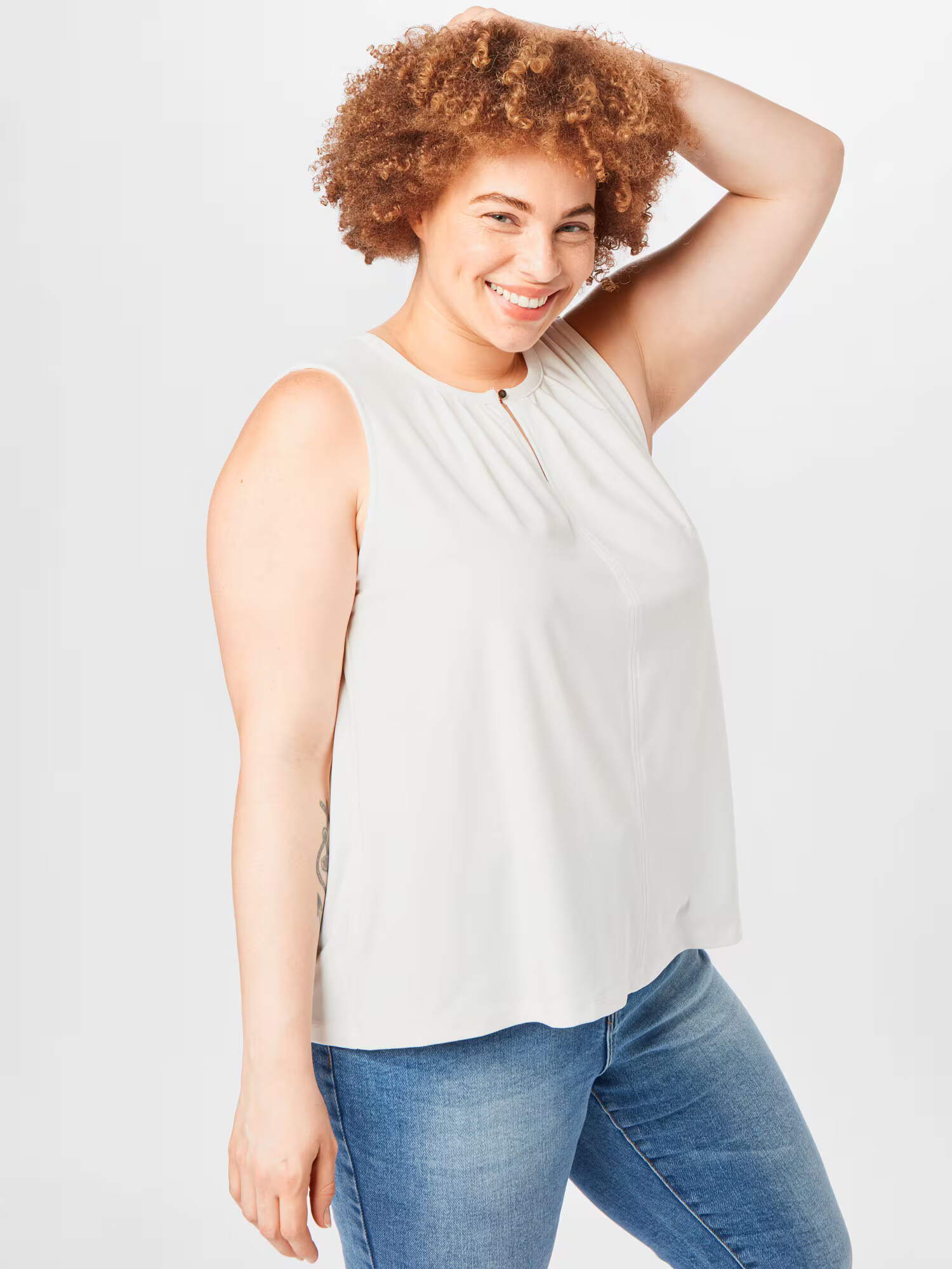 Vero Moda Curve Top 'MILLA' alb - Pled.ro