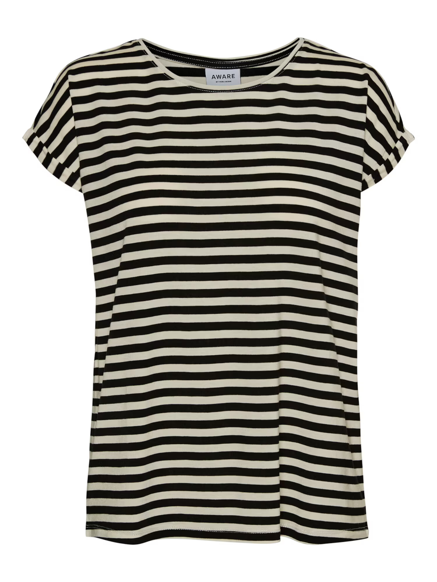 Vero Moda Curve Tricou 'Ava' negru / alb - Pled.ro