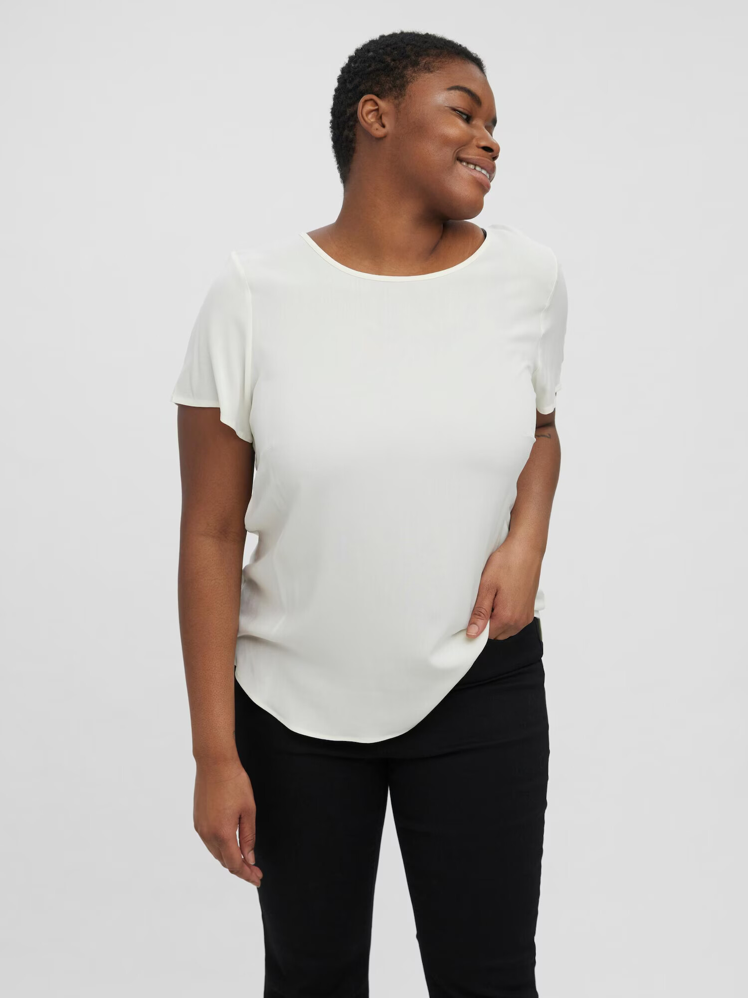 Vero Moda Curve Tricou 'Becca' alb natural - Pled.ro