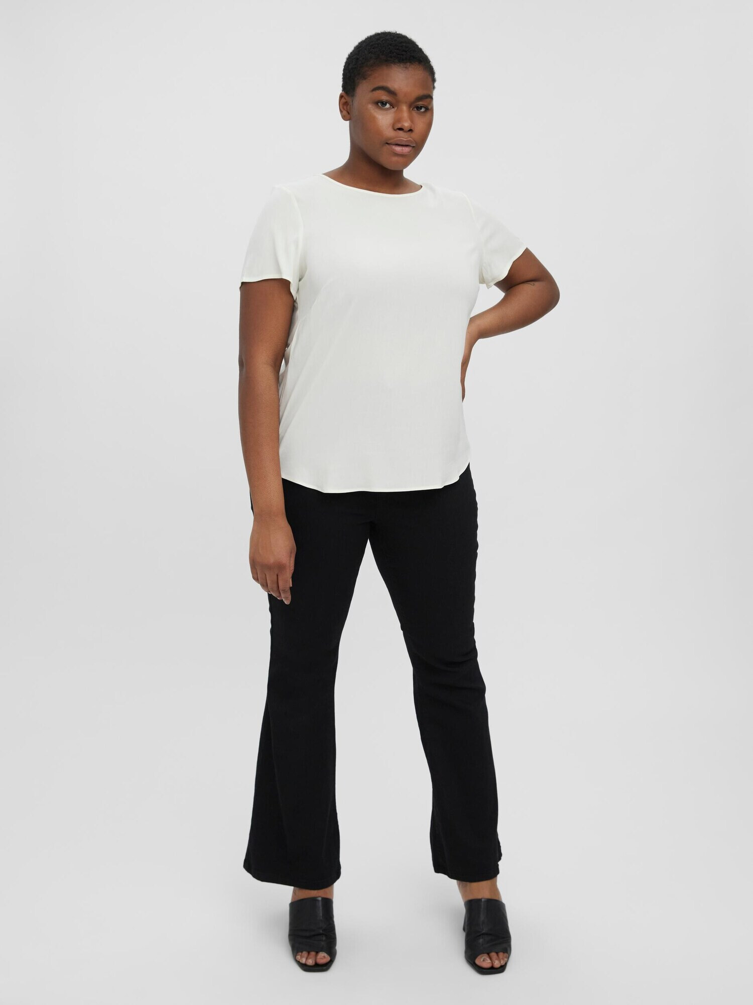 Vero Moda Curve Tricou 'Becca' alb natural - Pled.ro