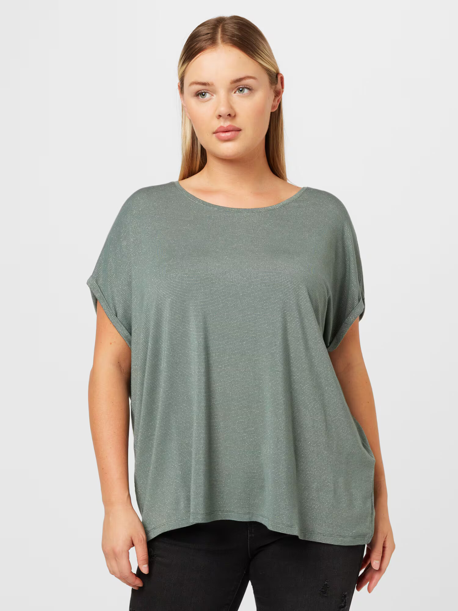 Vero Moda Curve Tricou 'LAVA' verde închis / argintiu - Pled.ro