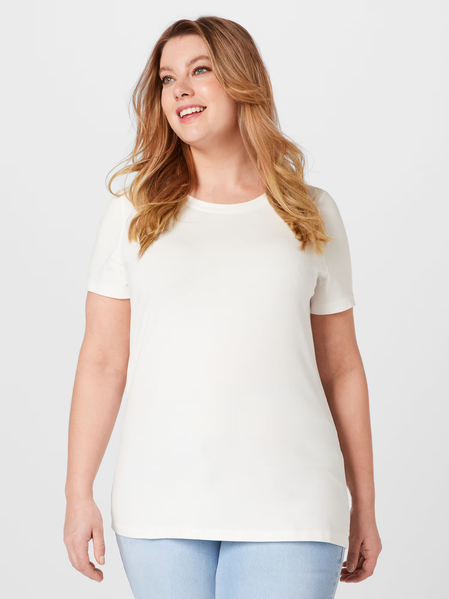 Vero Moda Curve Tricou 'SALIE' negru / alb - Pled.ro