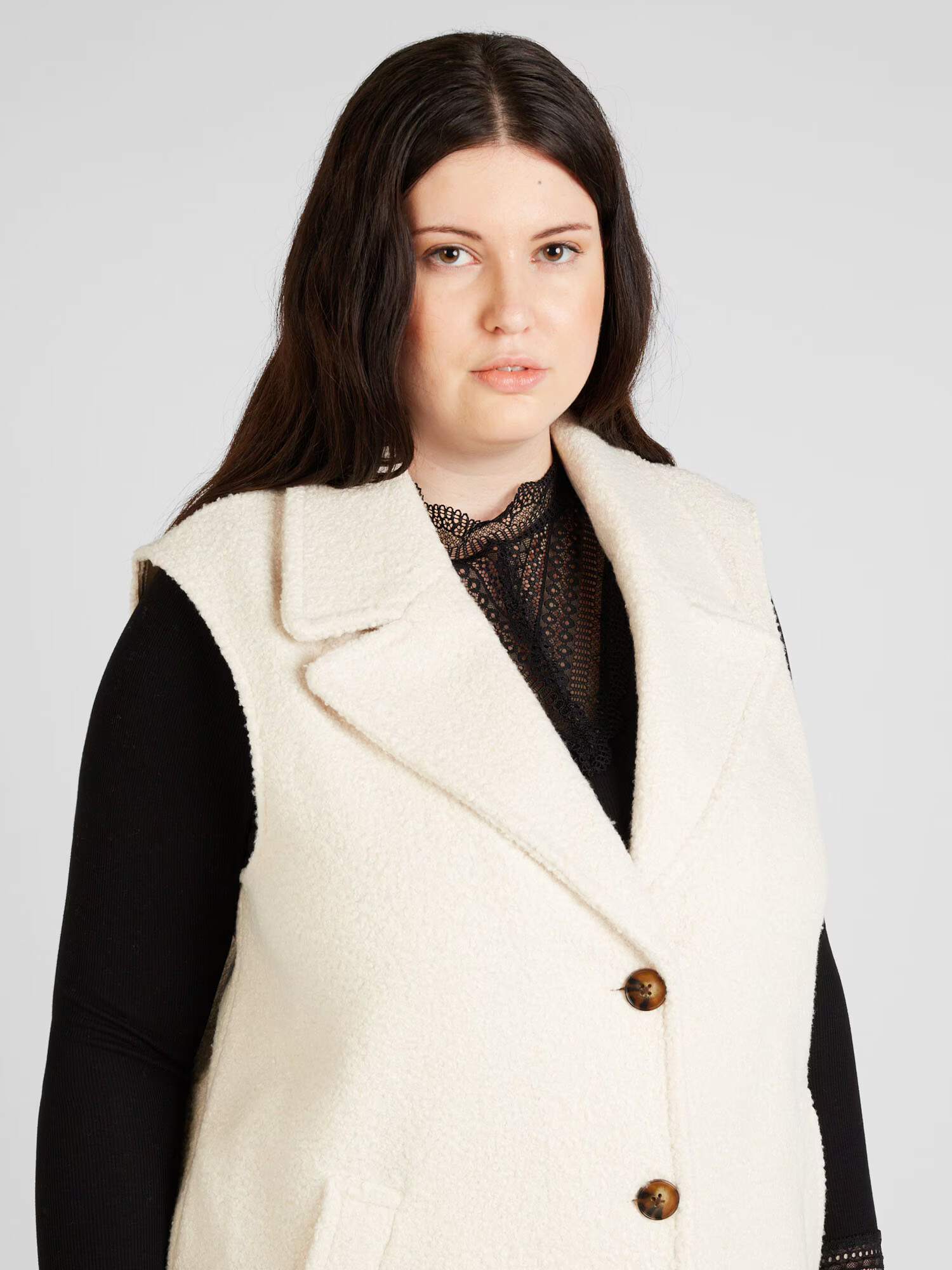 Vero Moda Curve Vestă 'SALLY' bej - Pled.ro