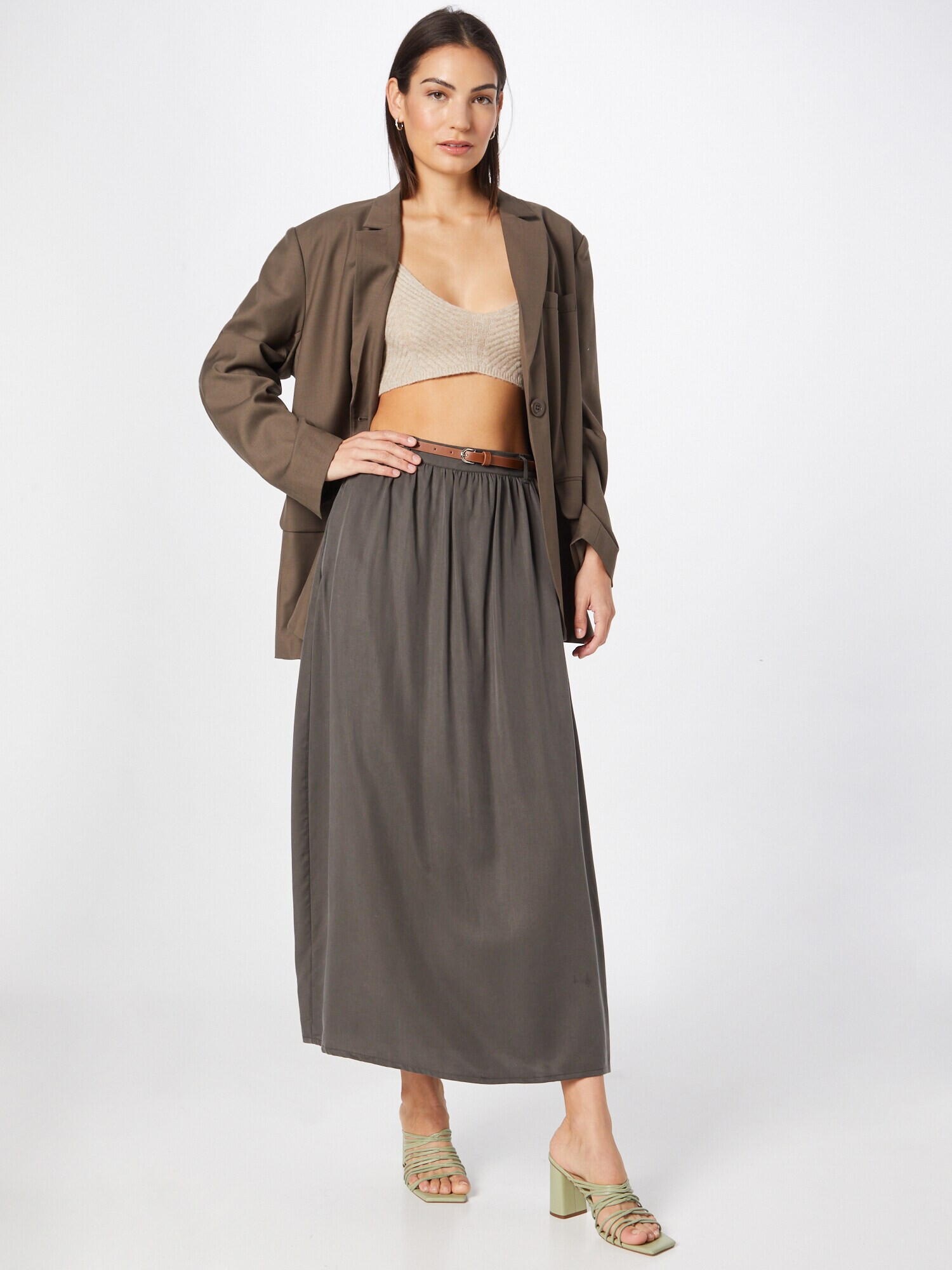 VERO MODA Fustă 'LINA' maro / gri taupe - Pled.ro