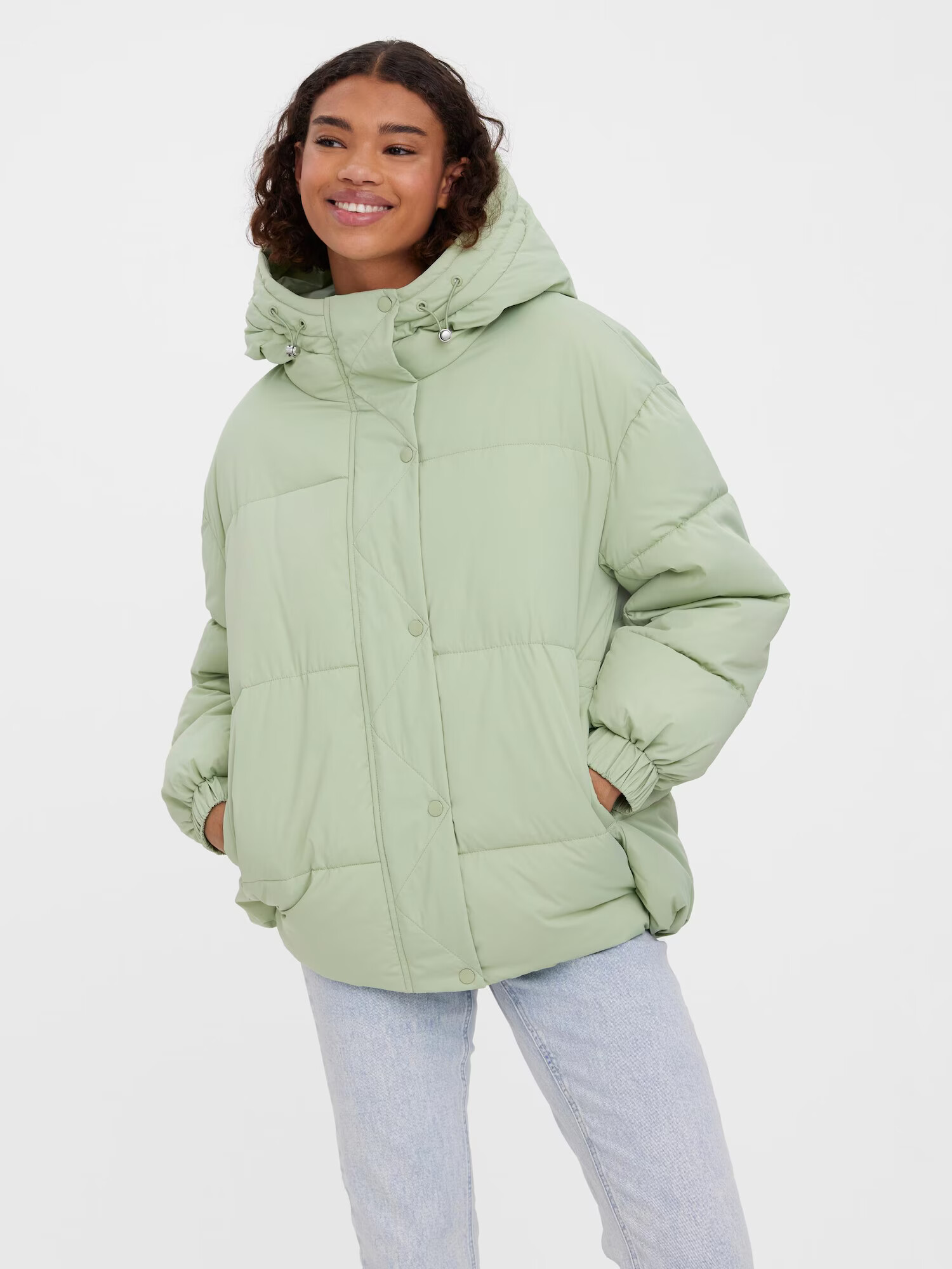 VERO MODA Geacă de iarnă 'ELECTRA' verde pastel - Pled.ro