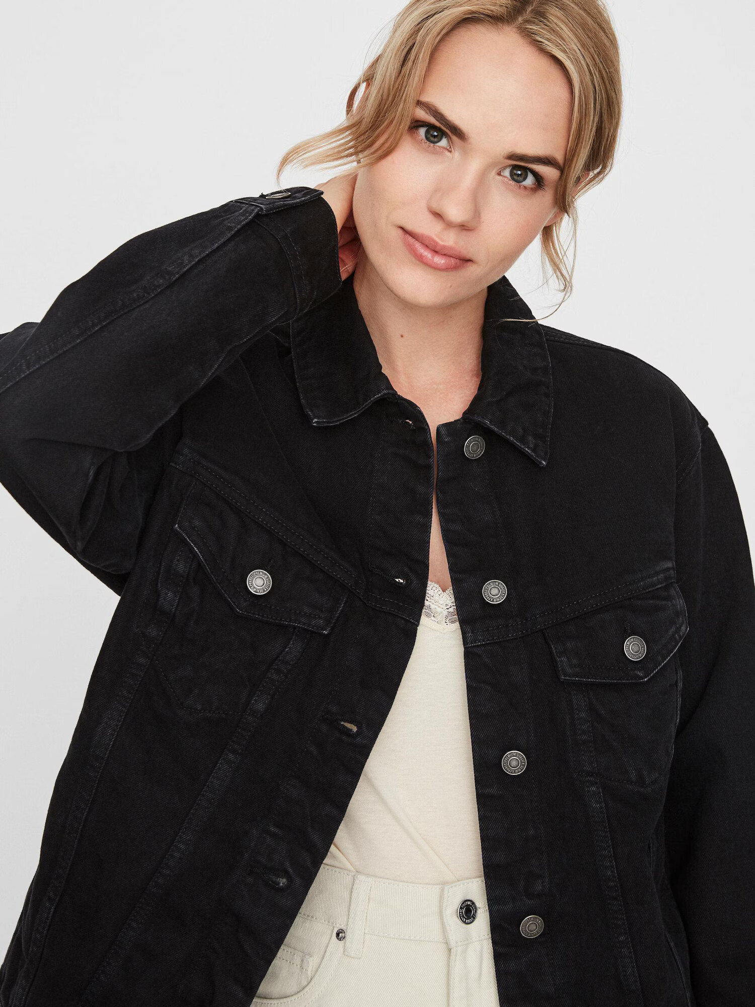 VERO MODA Geacă de primăvară-toamnă 'Katrina' negru denim - Pled.ro