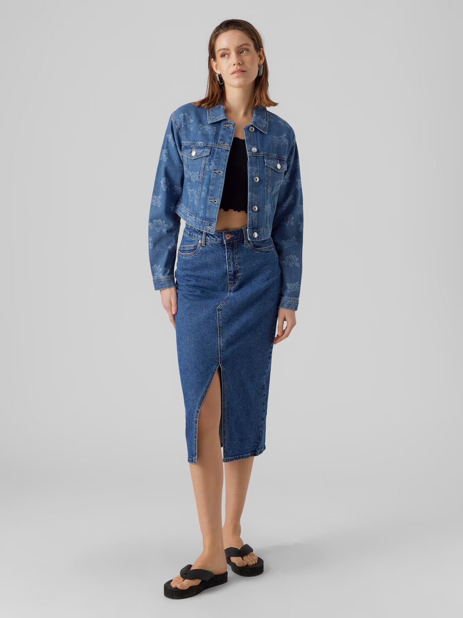 VERO MODA Geacă de primăvară-toamnă 'Rue' albastru denim / albastru deschis - Pled.ro