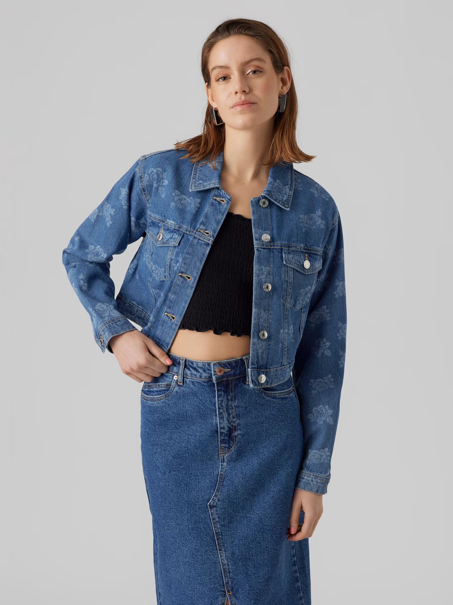 VERO MODA Geacă de primăvară-toamnă 'Rue' albastru denim / albastru deschis - Pled.ro