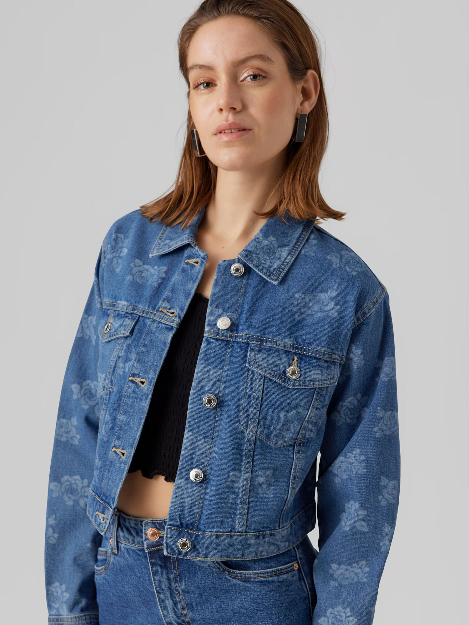 VERO MODA Geacă de primăvară-toamnă 'Rue' albastru denim / albastru deschis - Pled.ro