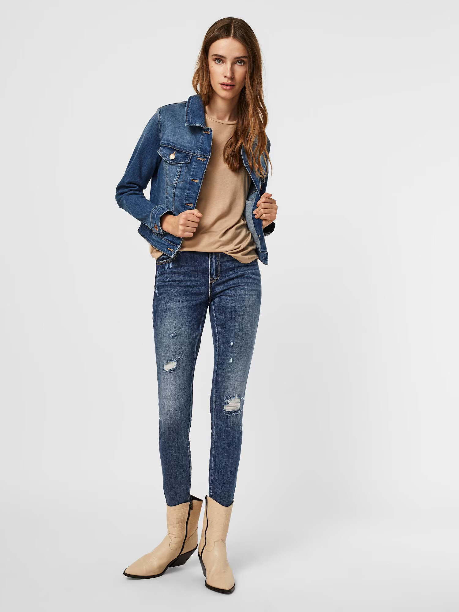 VERO MODA Geacă de primăvară-toamnă 'Tine' albastru denim - Pled.ro