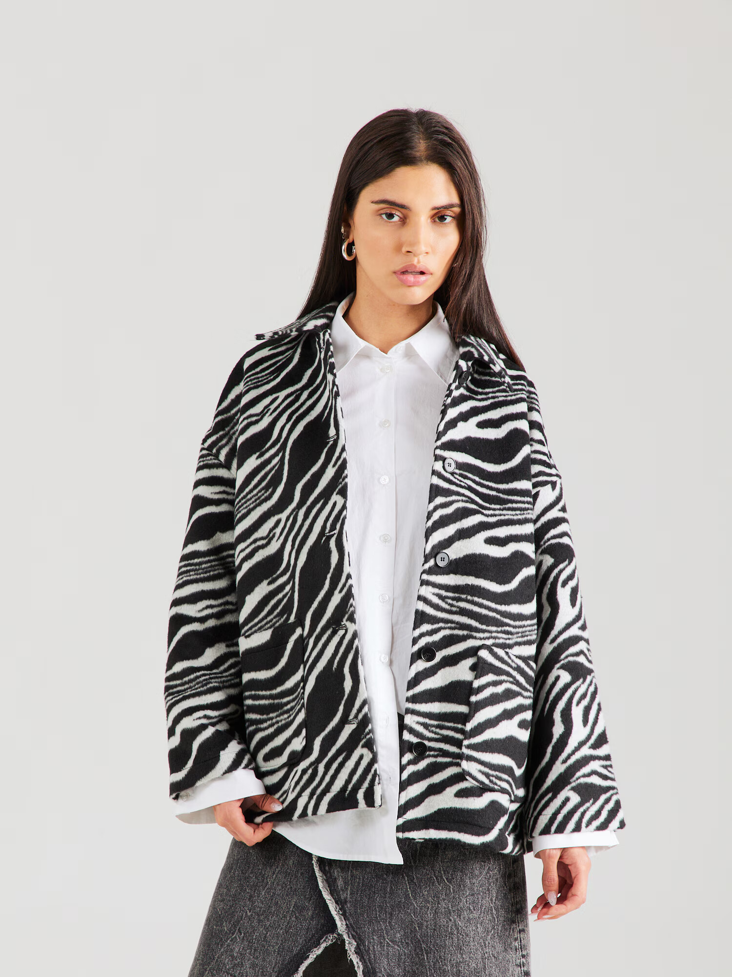 VERO MODA Geacă de primăvară-toamnă 'ZEBRA' negru - Pled.ro