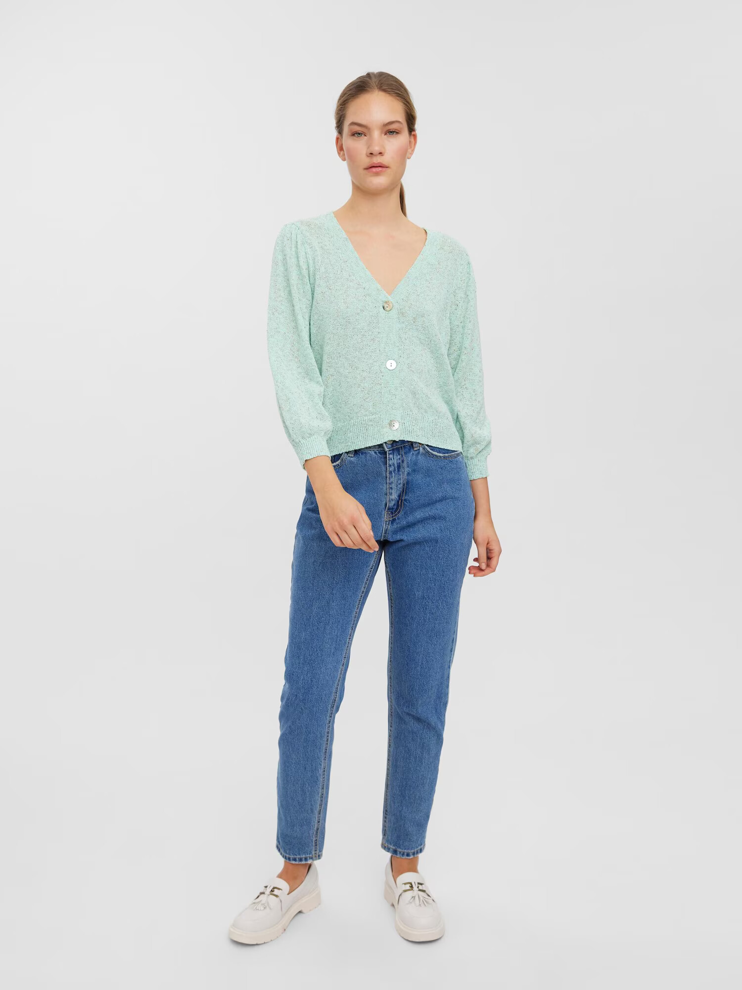 VERO MODA Geacă tricotată 'Annie' verde pastel - Pled.ro