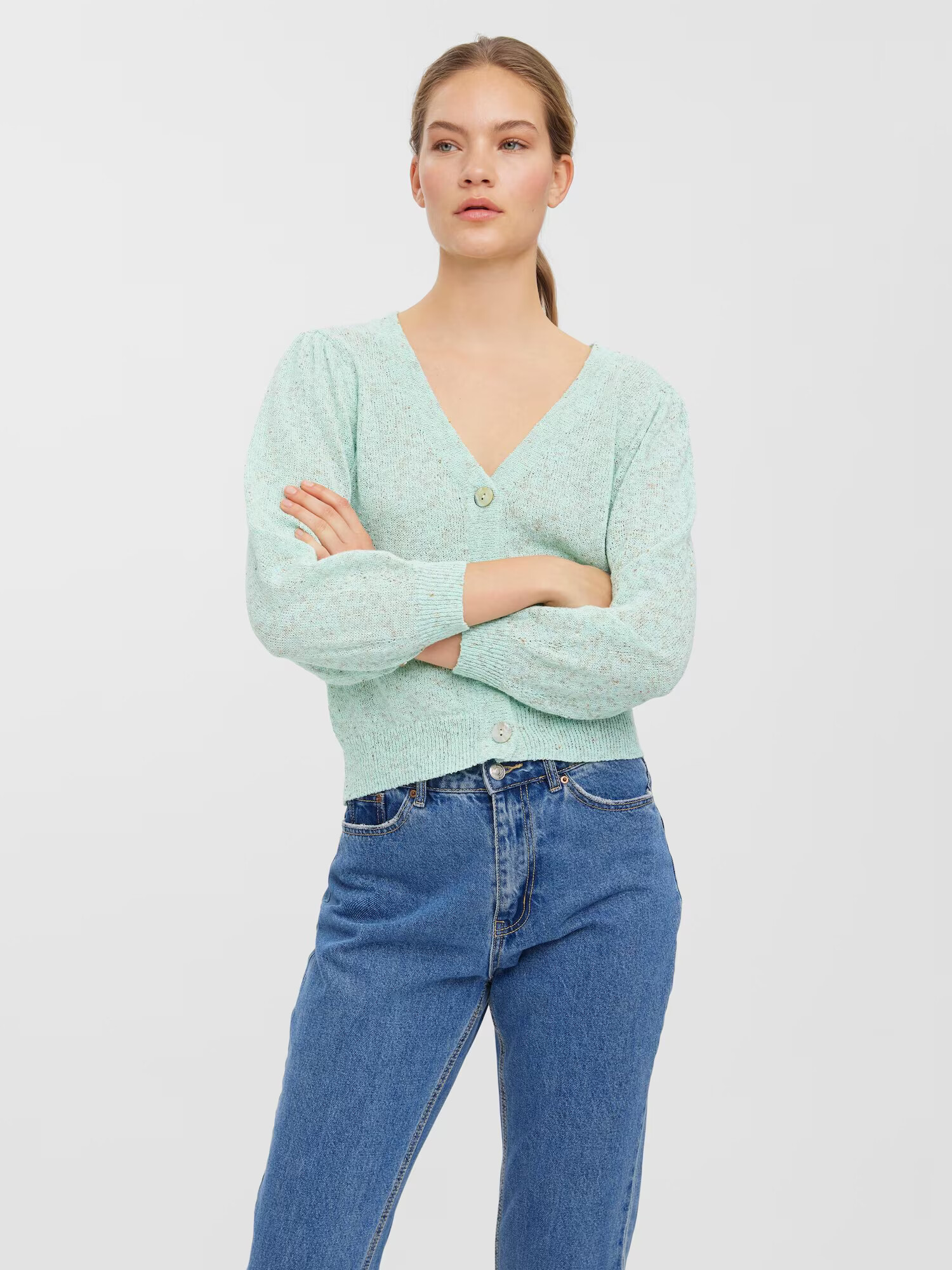 VERO MODA Geacă tricotată 'Annie' verde pastel - Pled.ro