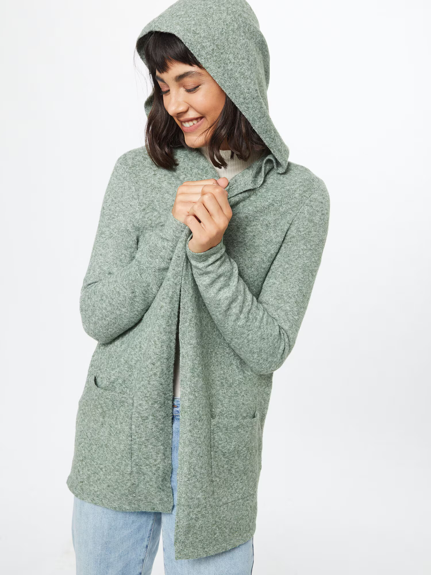 VERO MODA Geacă tricotată 'Doffy' verde pastel - Pled.ro