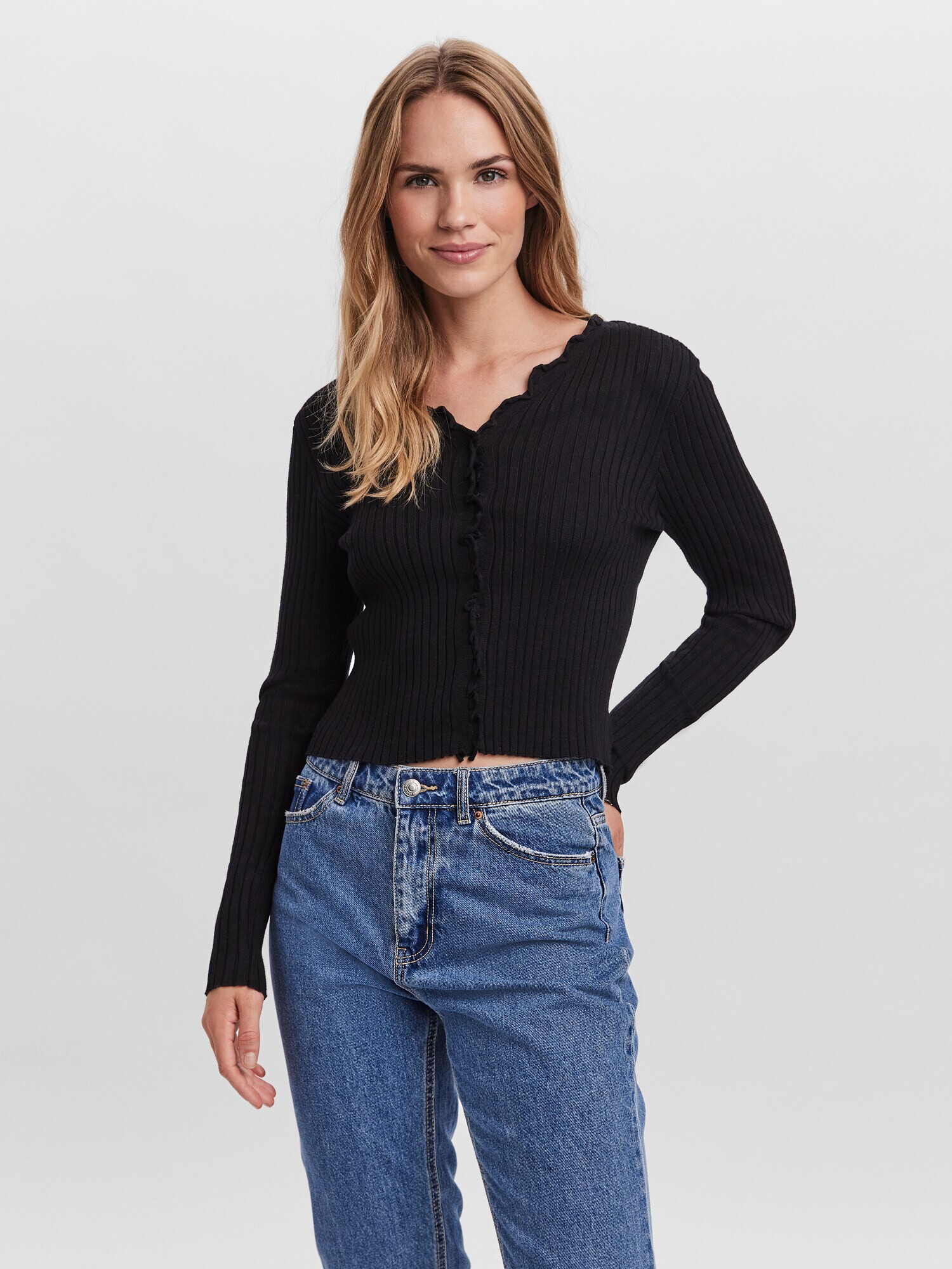 VERO MODA Geacă tricotată 'Elly' negru - Pled.ro