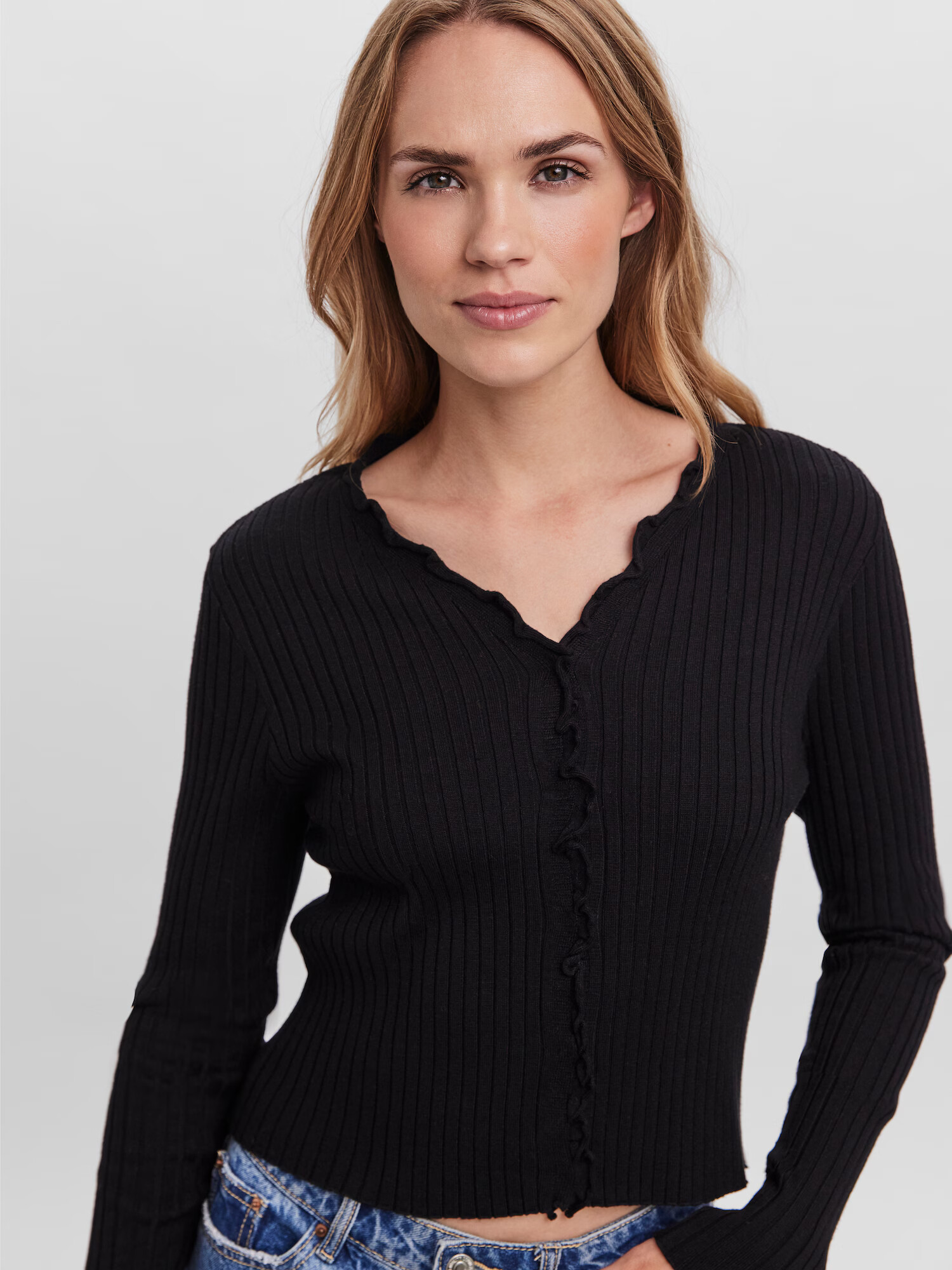 VERO MODA Geacă tricotată 'Elly' negru - Pled.ro