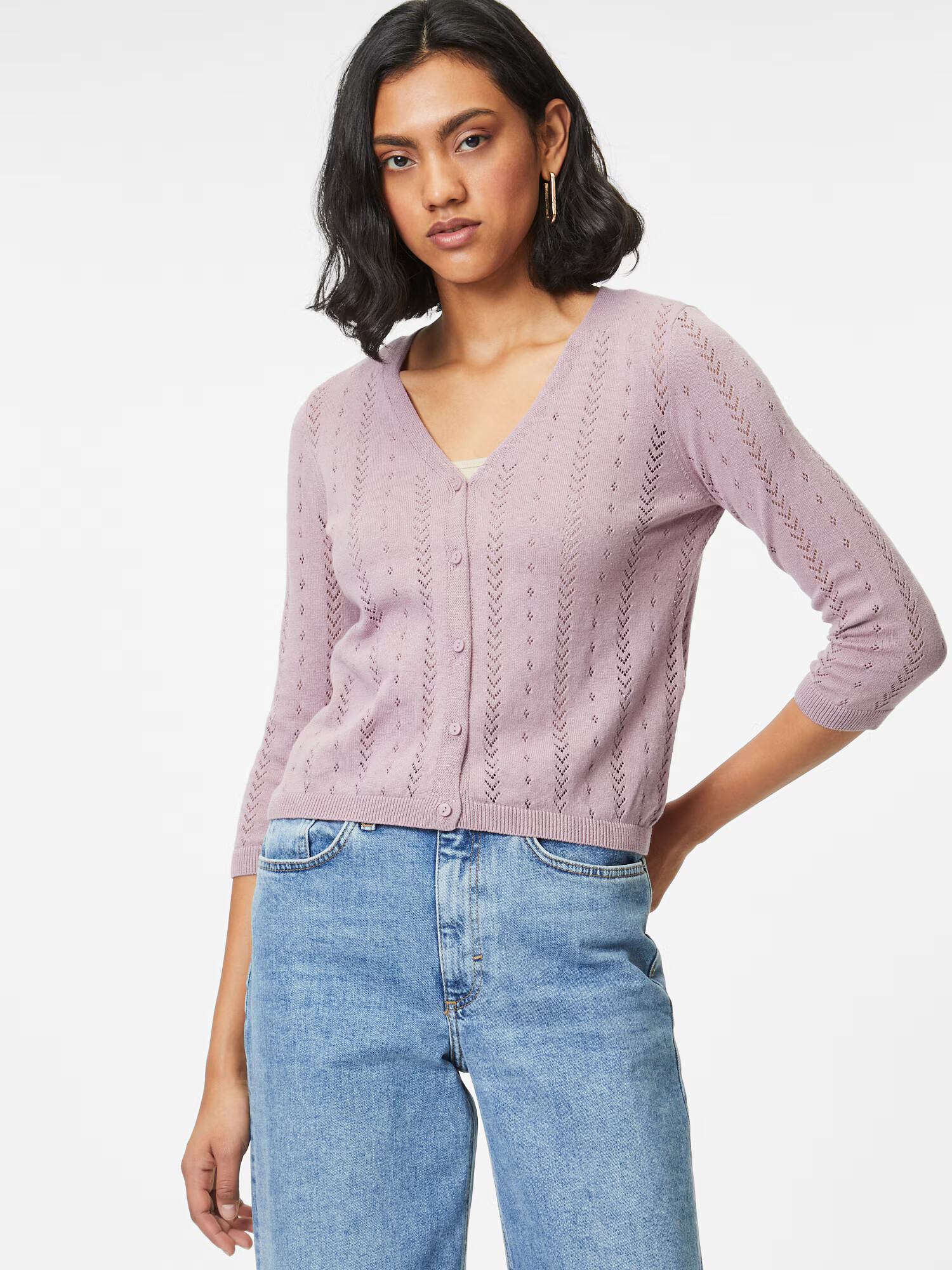 VERO MODA Geacă tricotată 'FIONA' mauve - Pled.ro