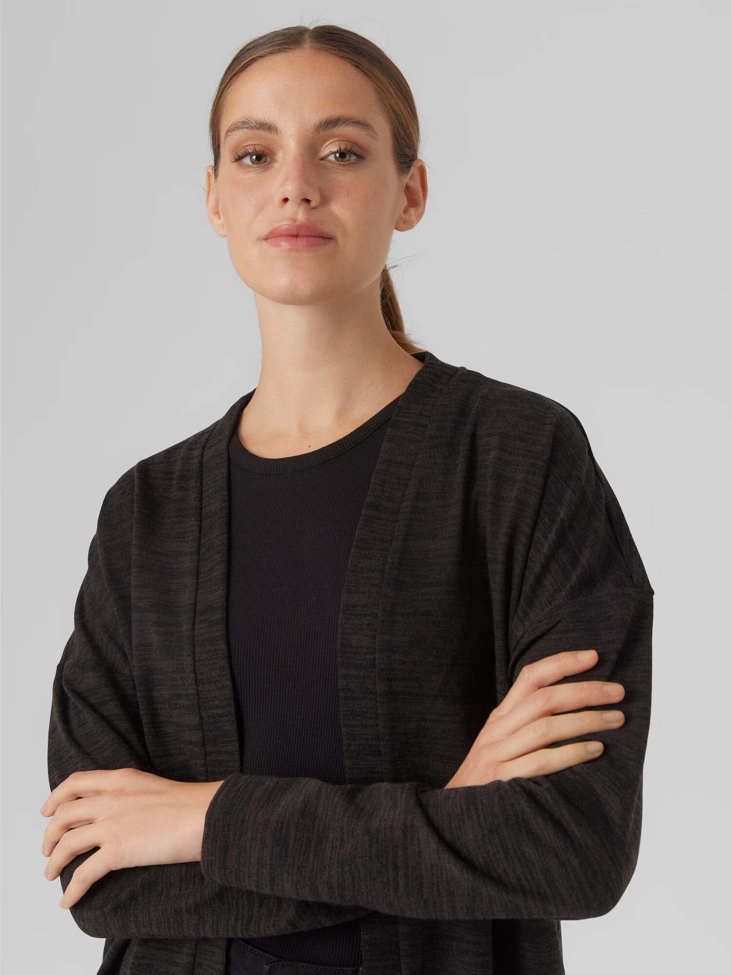 VERO MODA Geacă tricotată 'KATIE' negru amestecat - Pled.ro