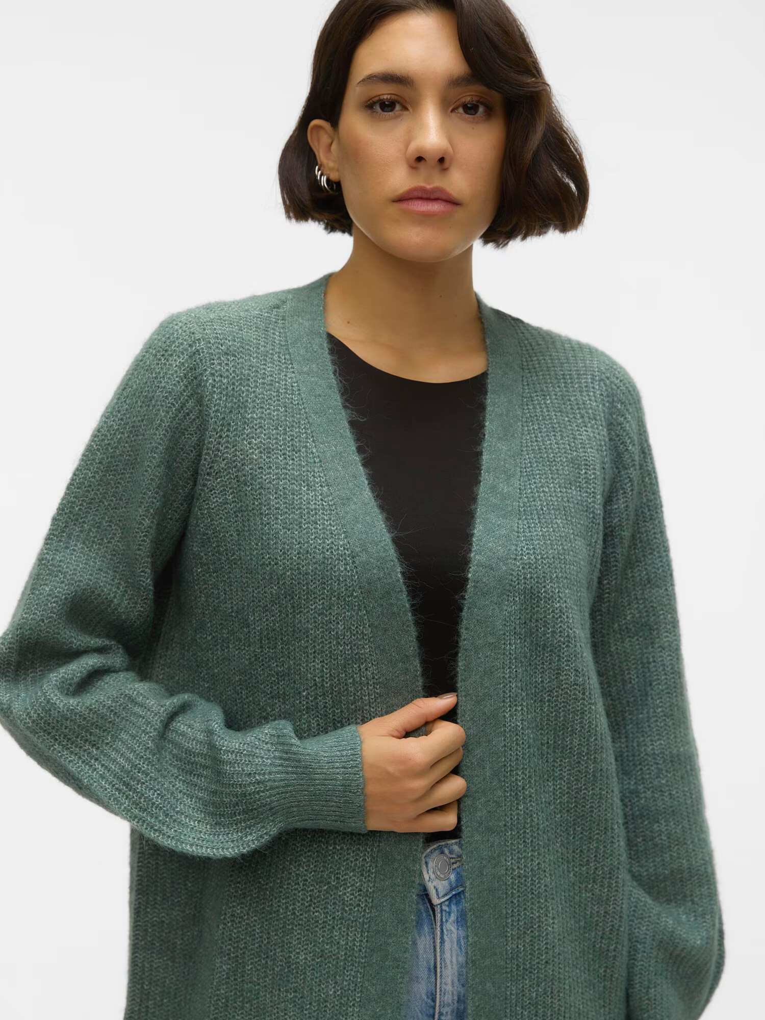 VERO MODA Geacă tricotată 'MILI' verde pin - Pled.ro