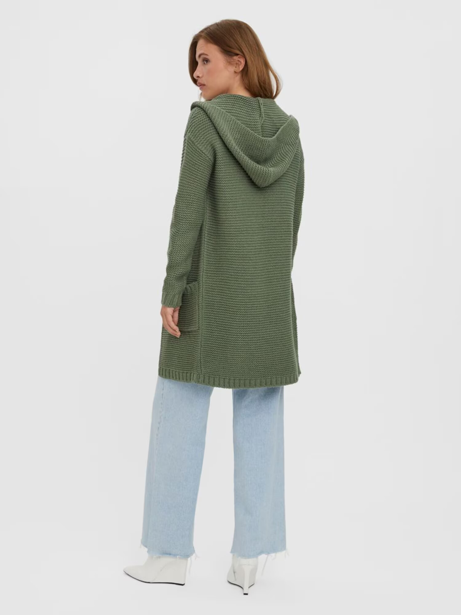 VERO MODA Geacă tricotată verde - Pled.ro