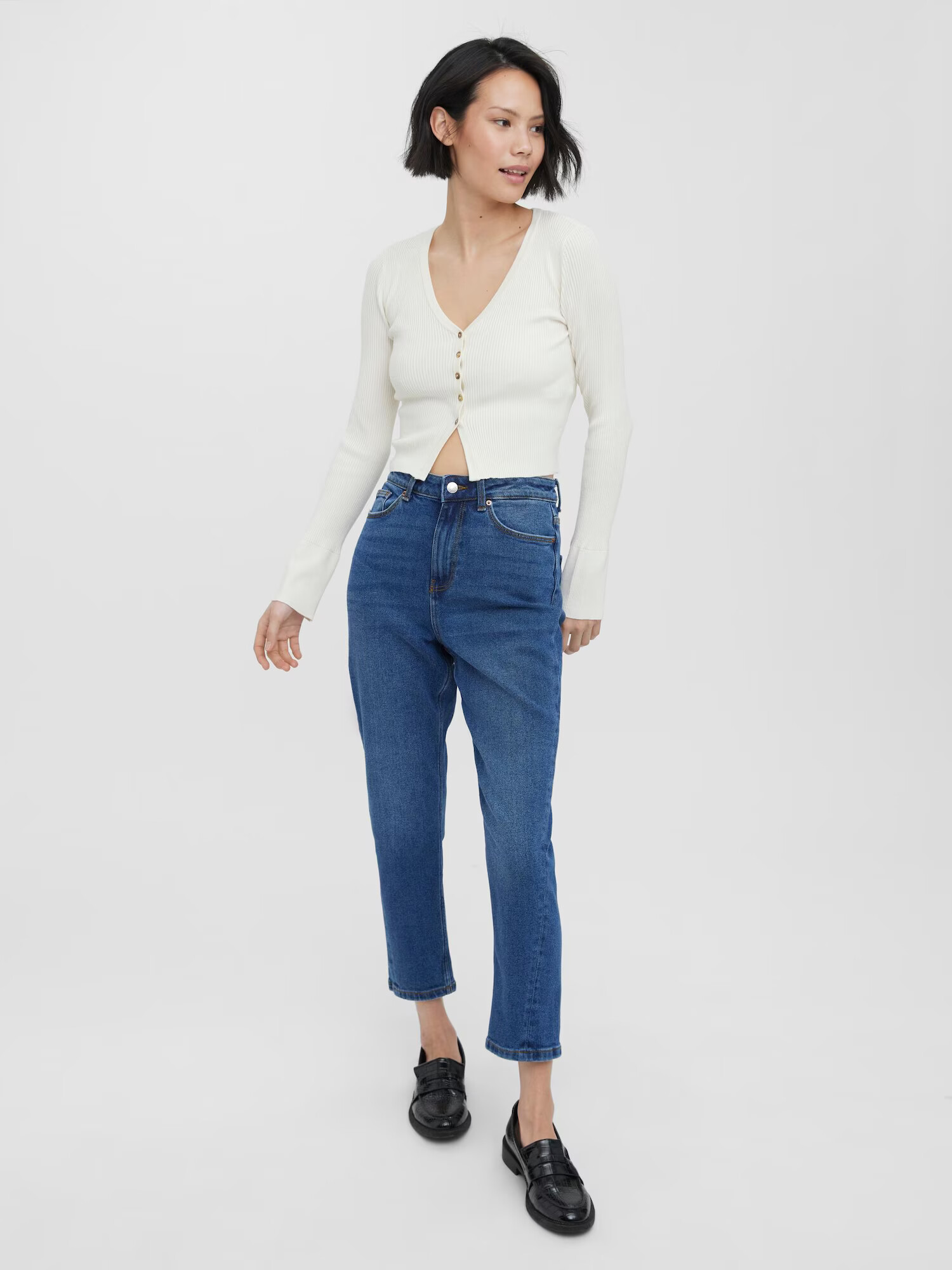 VERO MODA Geacă tricotată 'Willow' alb - Pled.ro