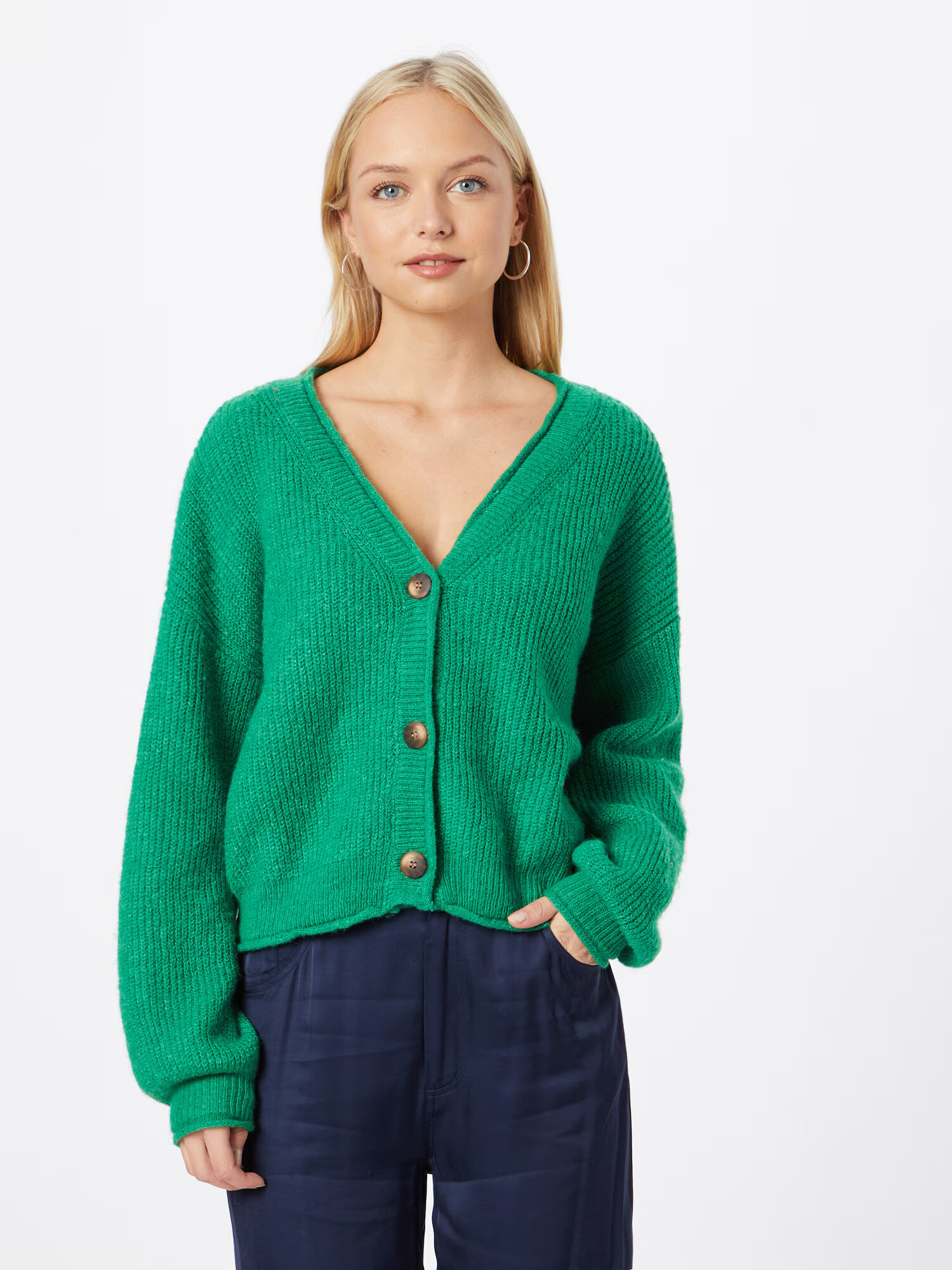 VERO MODA Geacă tricotată 'YVONNE' verde iarbă - Pled.ro