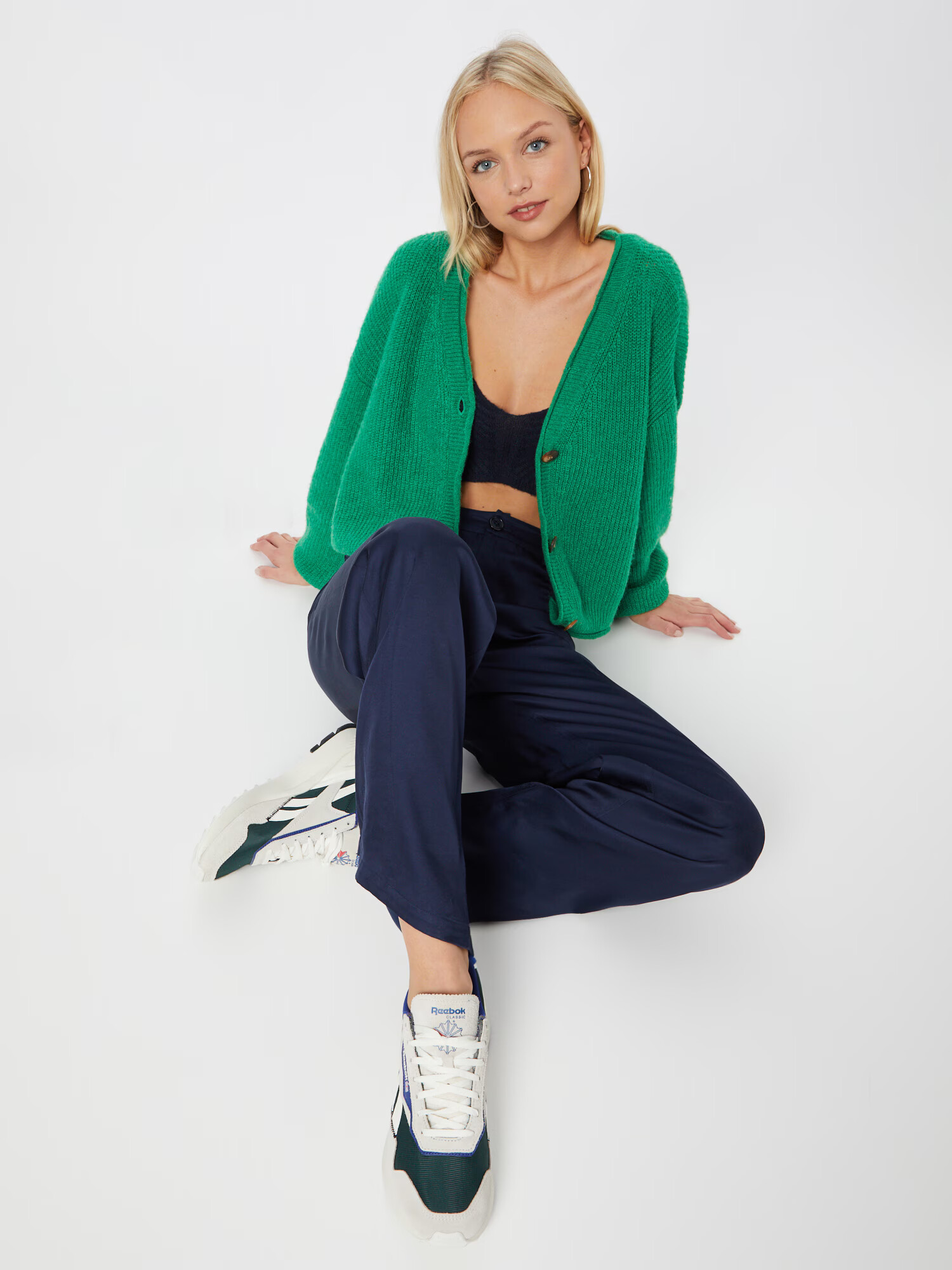 VERO MODA Geacă tricotată 'YVONNE' verde iarbă - Pled.ro