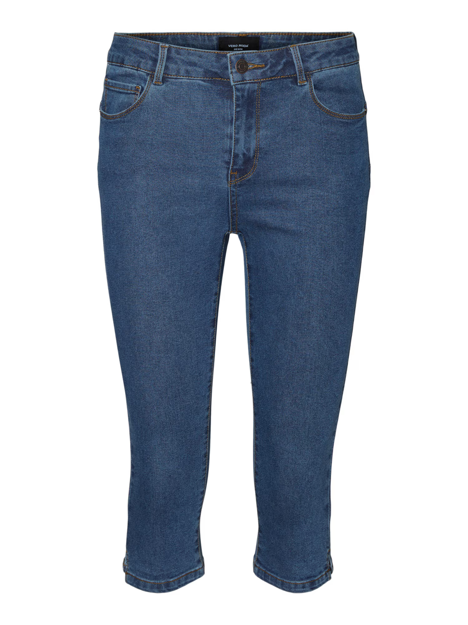 VERO MODA Jeans 'Hot Seven' albastru denim / maro - Pled.ro