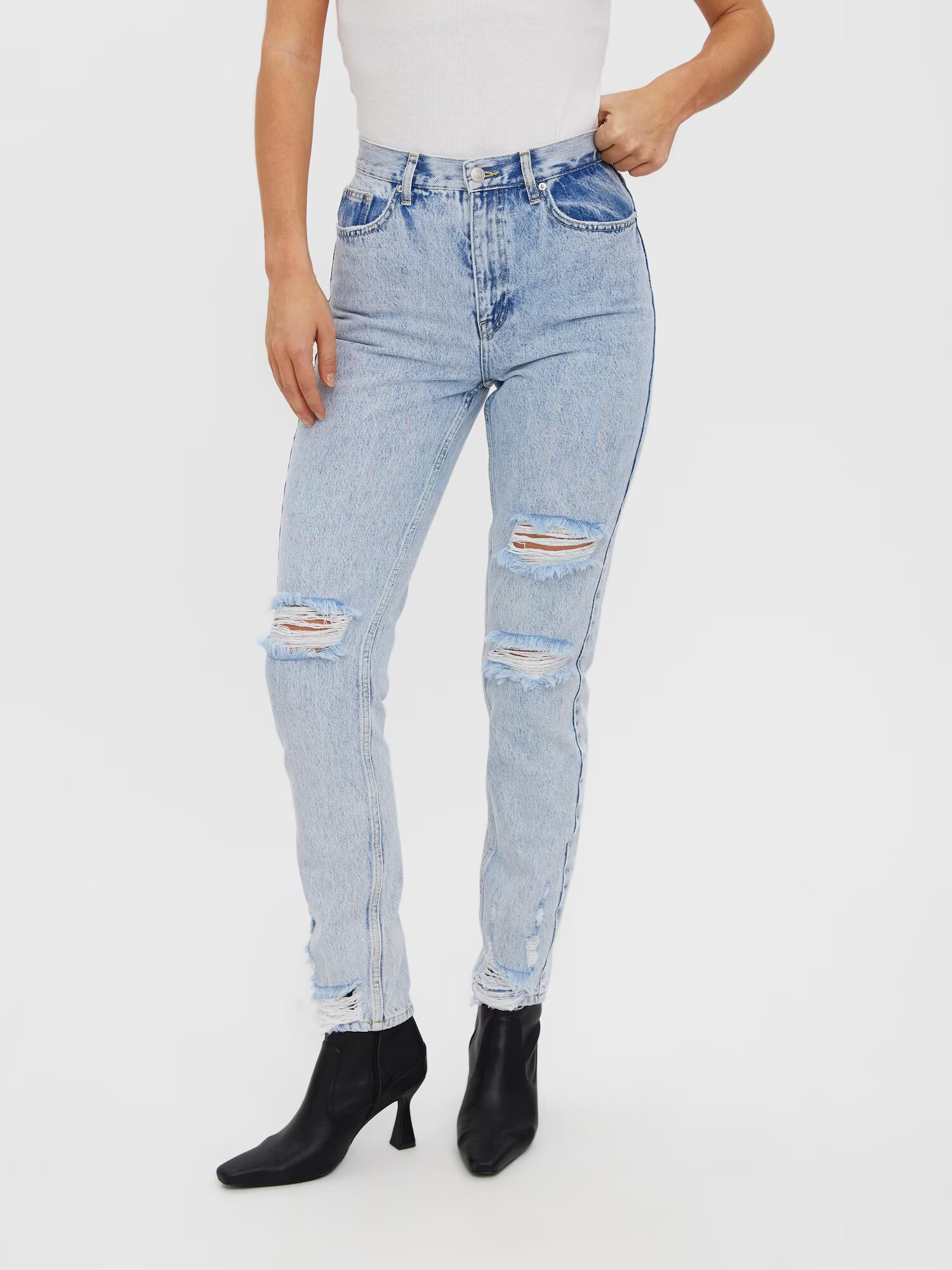 VERO MODA Jeans 'JOANA' albastru denim / maro - Pled.ro