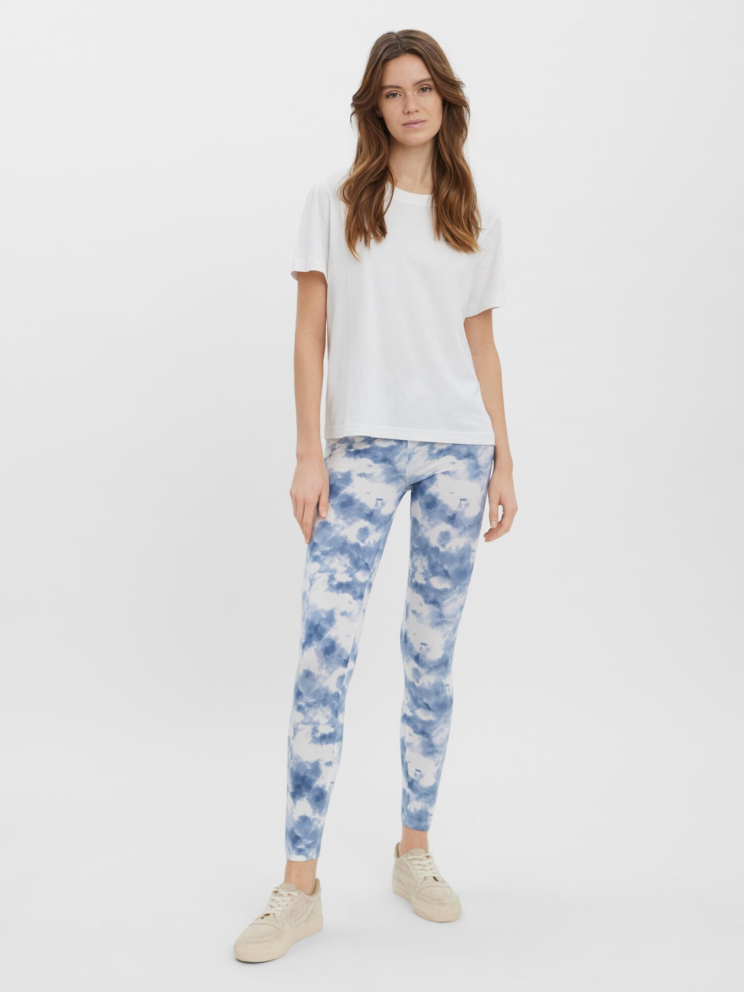 VERO MODA Leggings 'Maxi' albastru porumbel / alb - Pled.ro