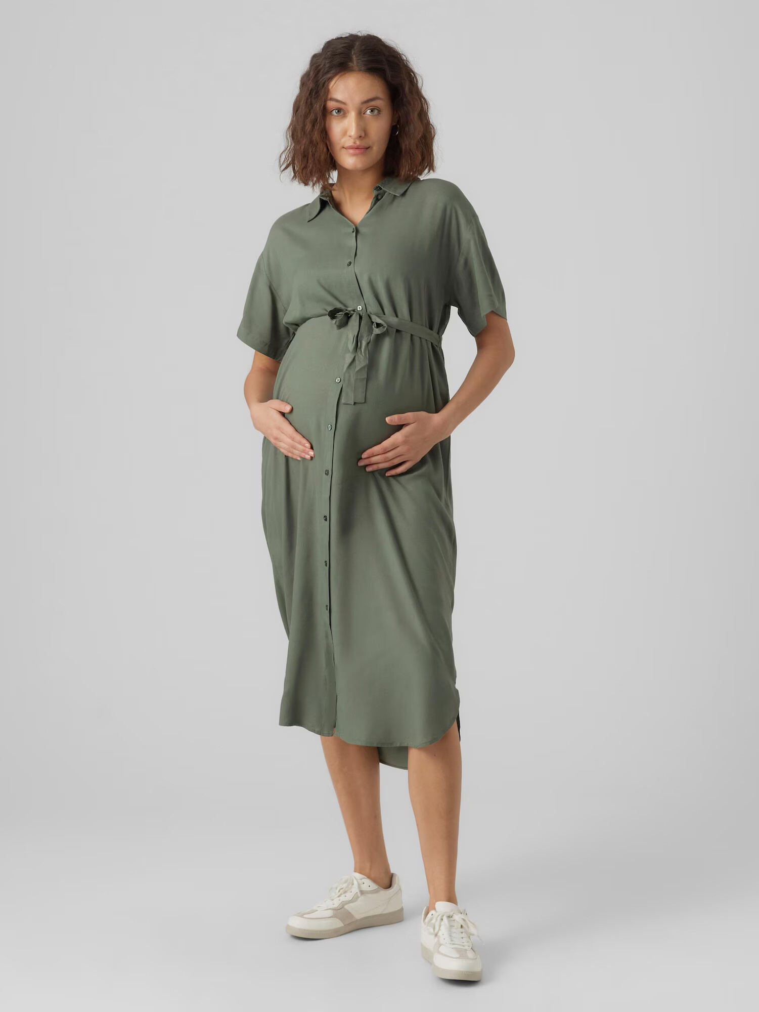 Vero Moda Maternity Rochie tip bluză 'BUMPY' kaki - Pled.ro