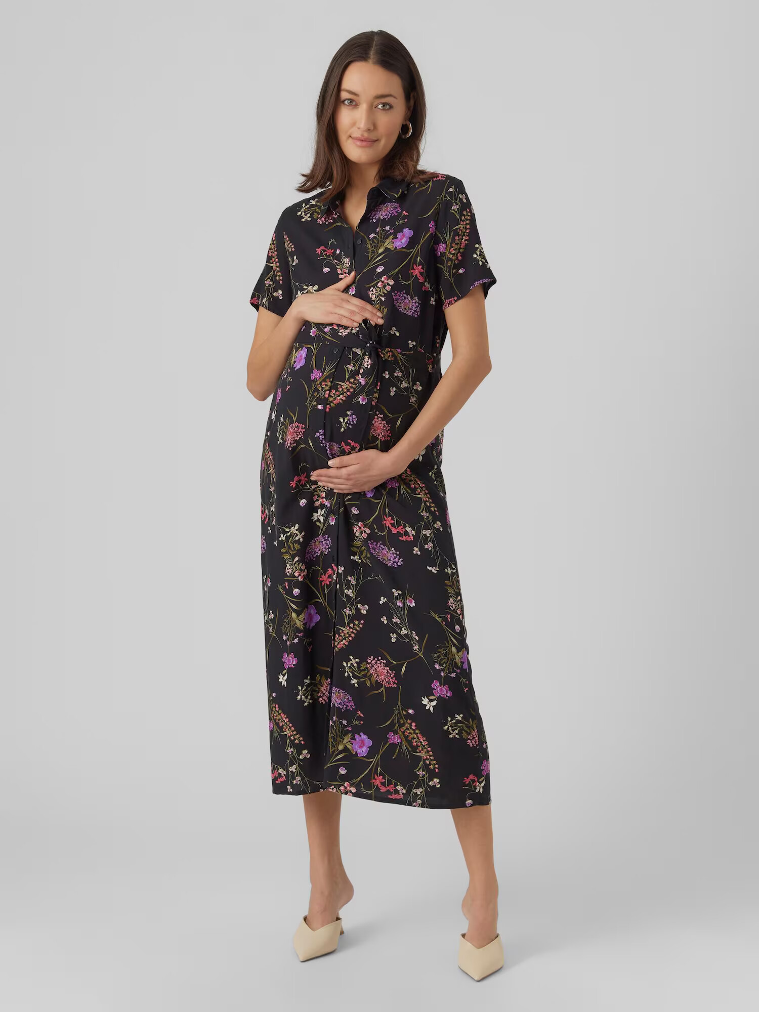 Vero Moda Maternity Rochie tip bluză 'Easy' verde / lila / roz / negru - Pled.ro