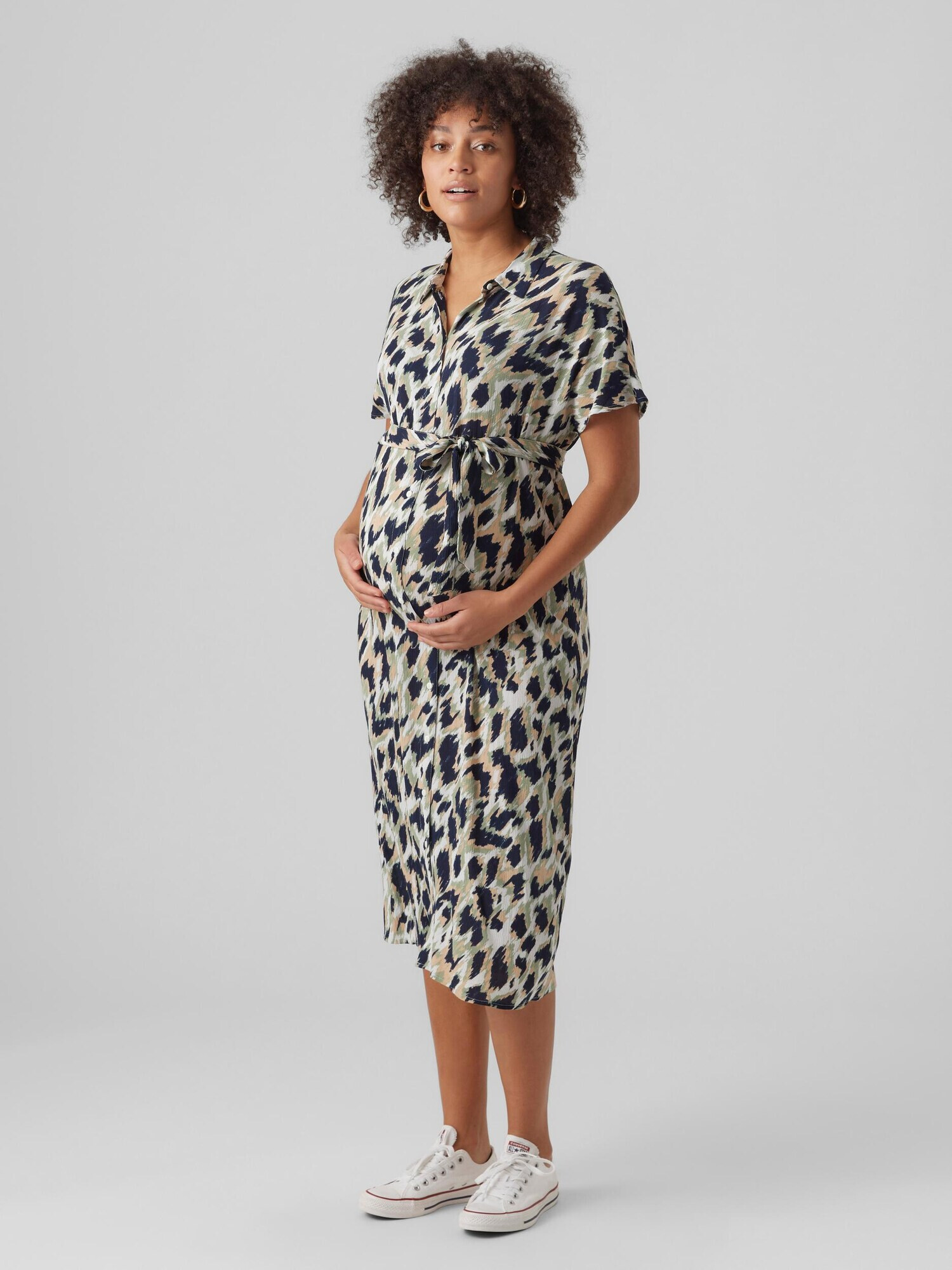 Vero Moda Maternity Rochie tip bluză 'Menny' bej / albastru cobalt / kaki / verde pastel - Pled.ro