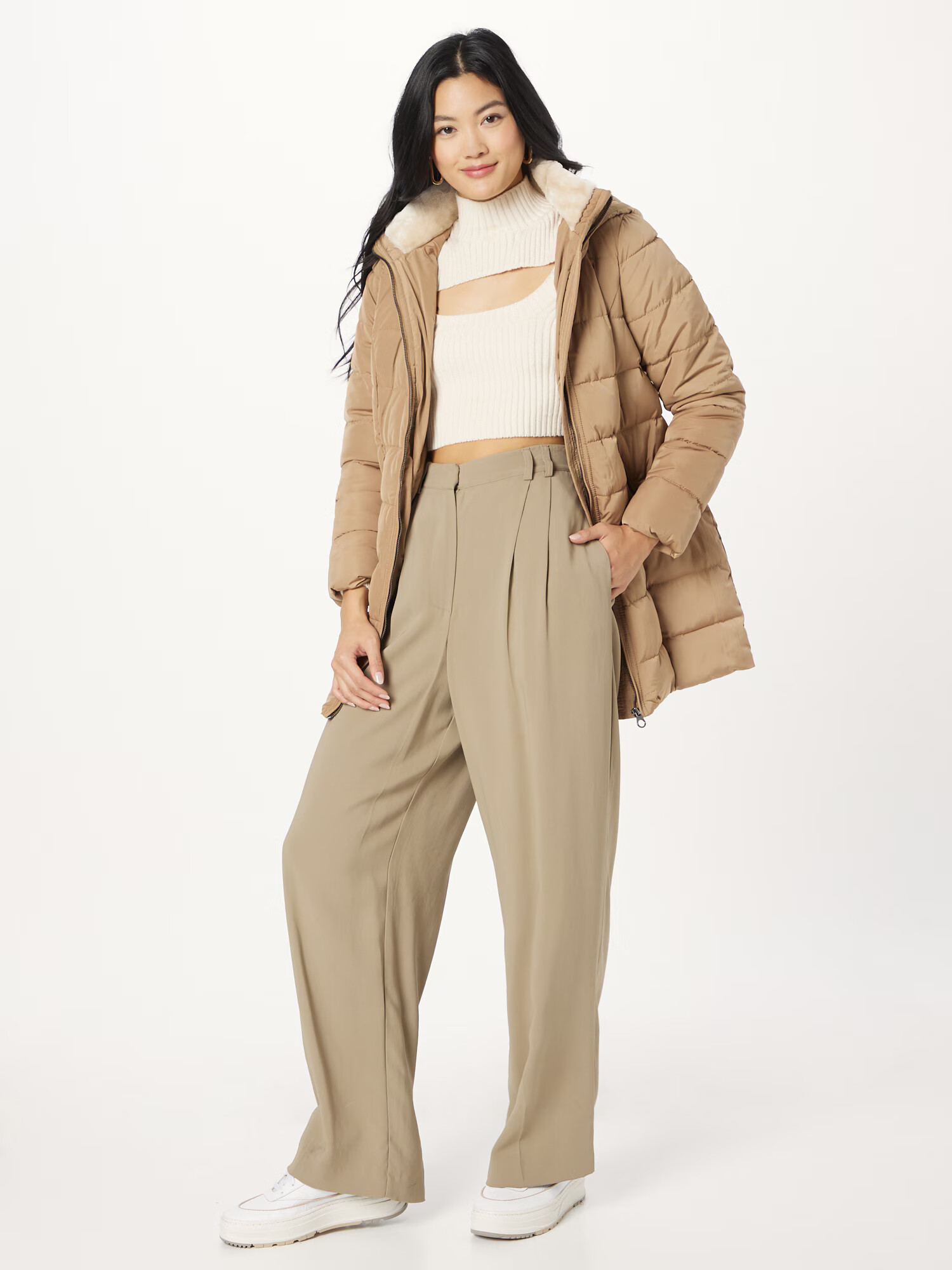 VERO MODA Palton de iarnă maro cappuccino - Pled.ro