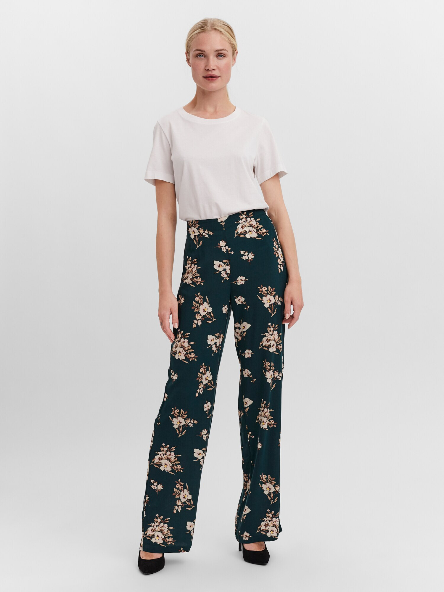 VERO MODA Pantaloni bej / bej închis / verde smarald / roz / alb - Pled.ro