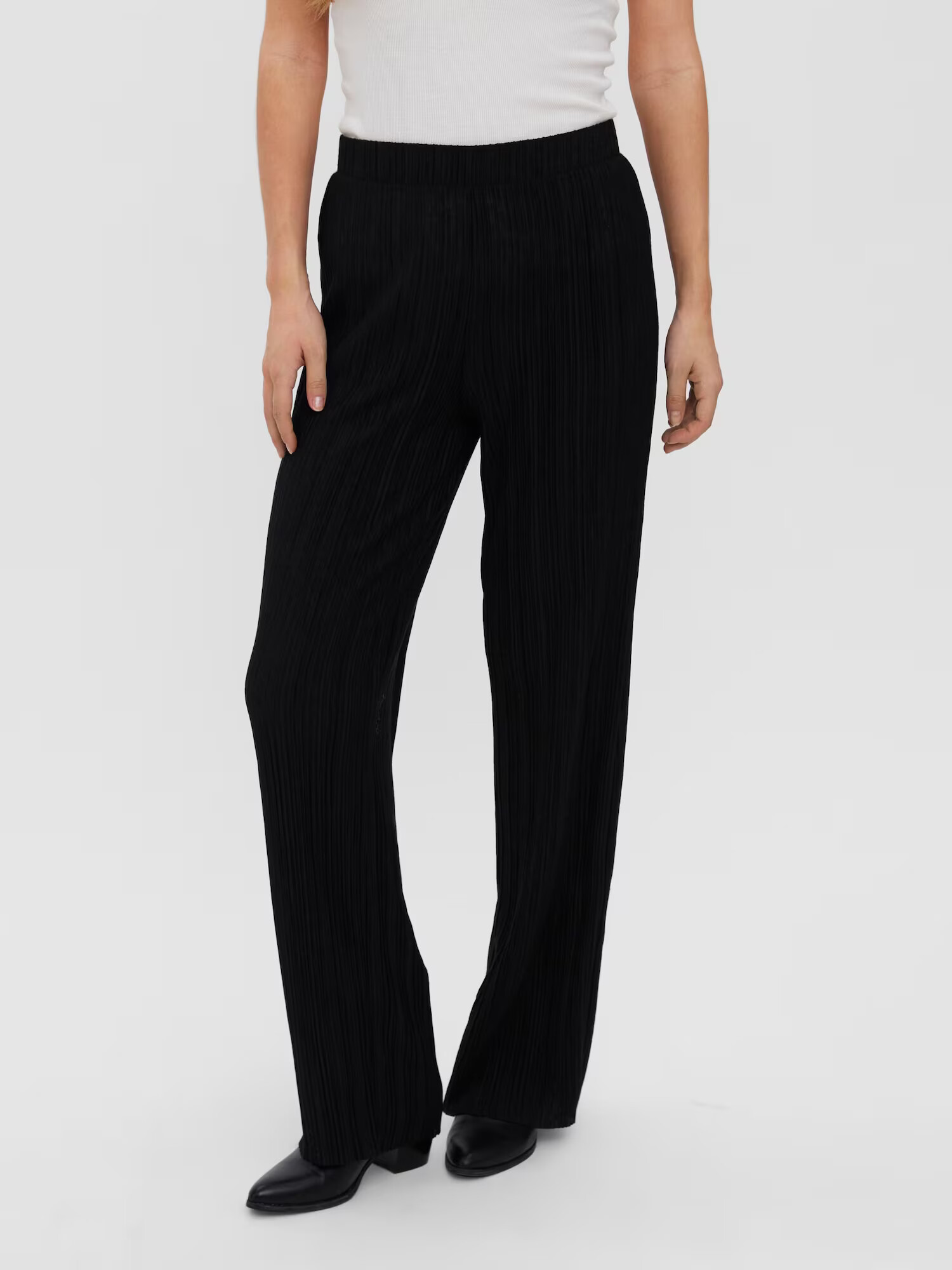 VERO MODA Pantaloni 'CARI' negru / argintiu - Pled.ro