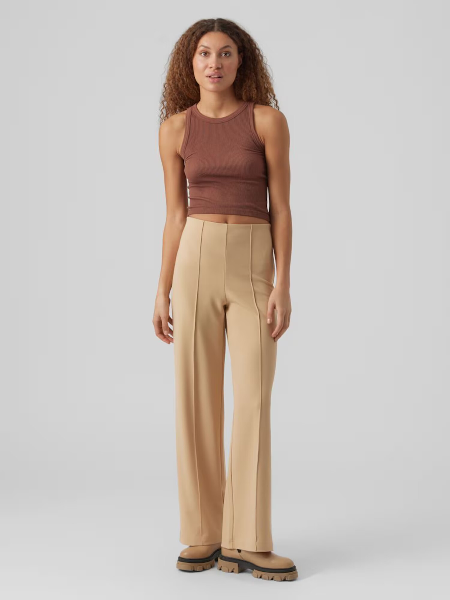 VERO MODA Pantaloni cu dungă 'Becky' bej - Pled.ro