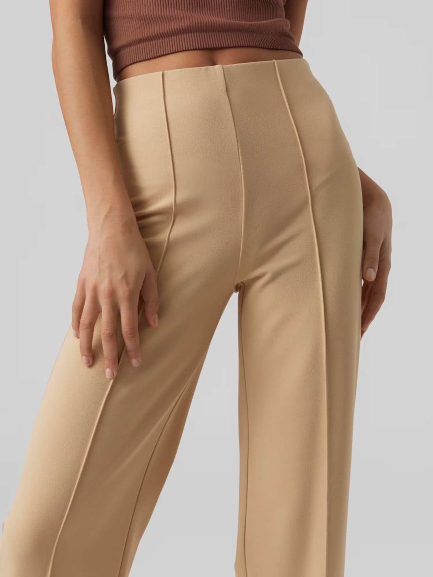 VERO MODA Pantaloni cu dungă 'Becky' bej - Pled.ro