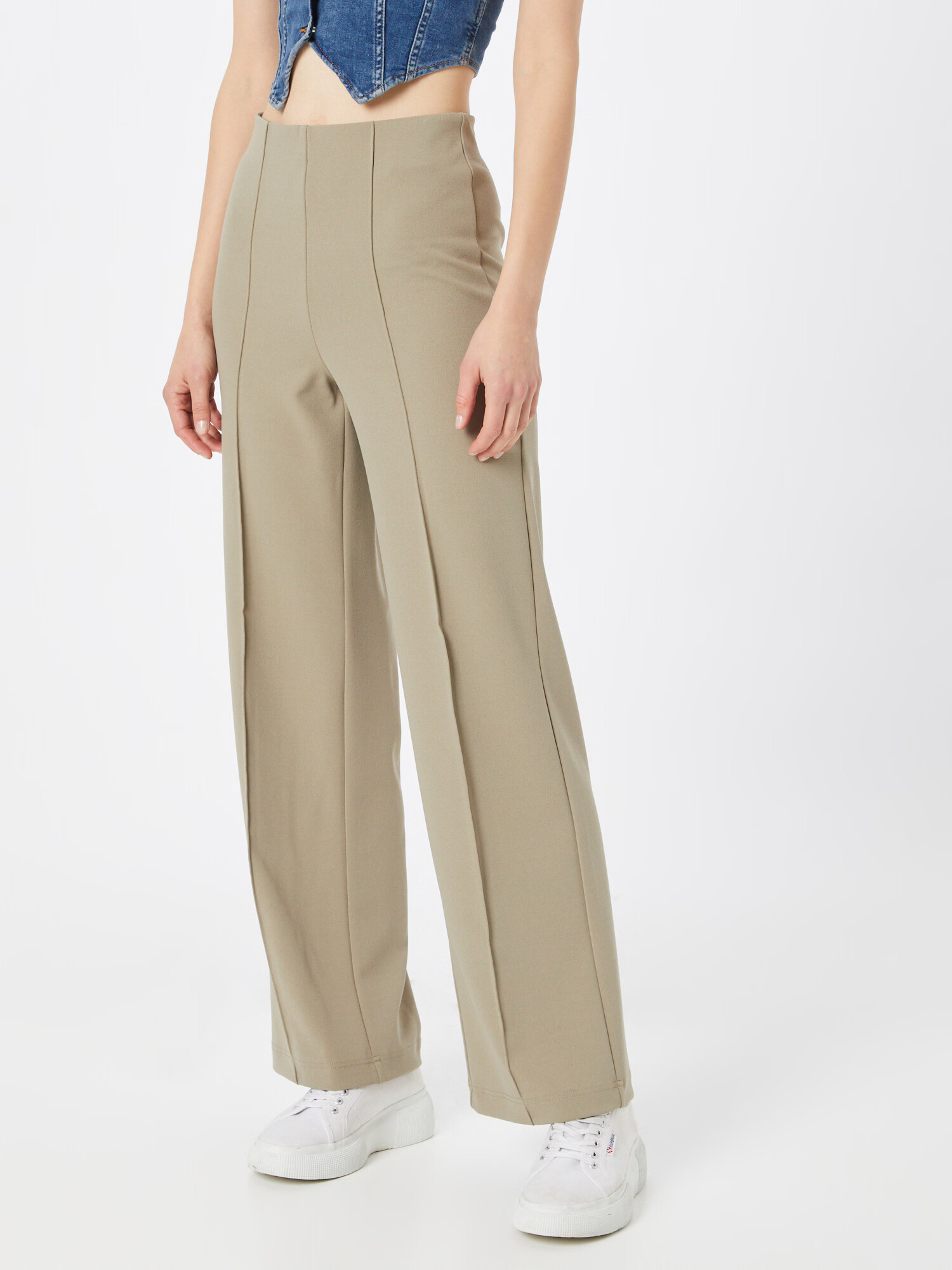 VERO MODA Pantaloni cu dungă 'Becky' oliv - Pled.ro