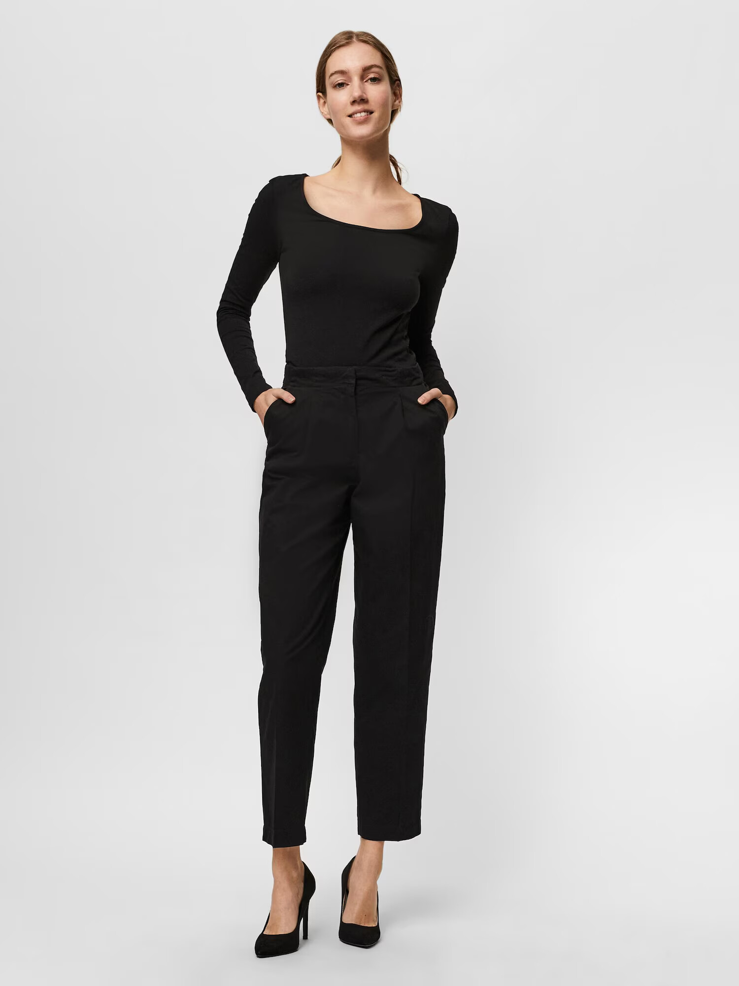 VERO MODA Pantaloni cu dungă negru - Pled.ro