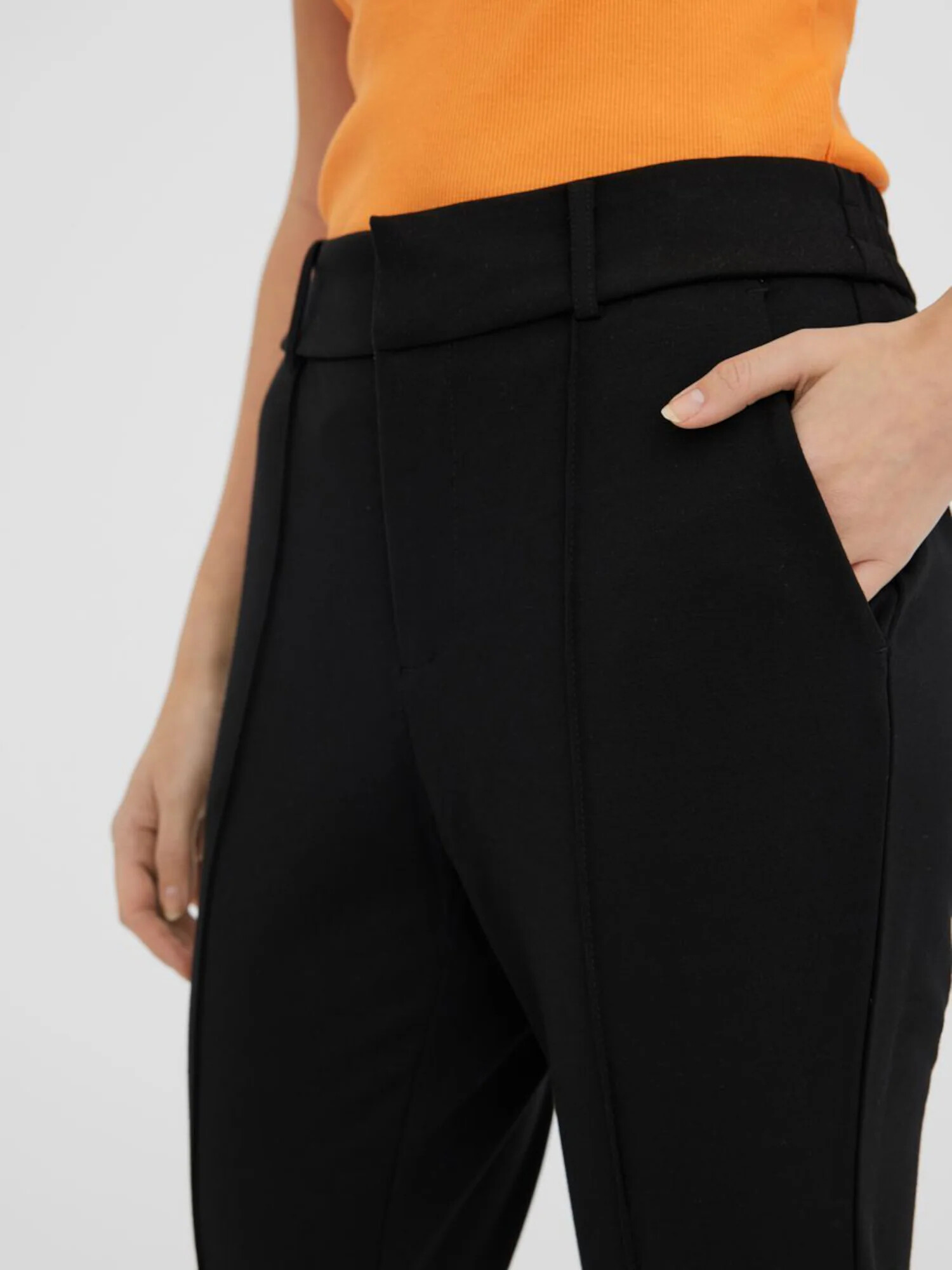 VERO MODA Pantaloni cu dungă negru - Pled.ro