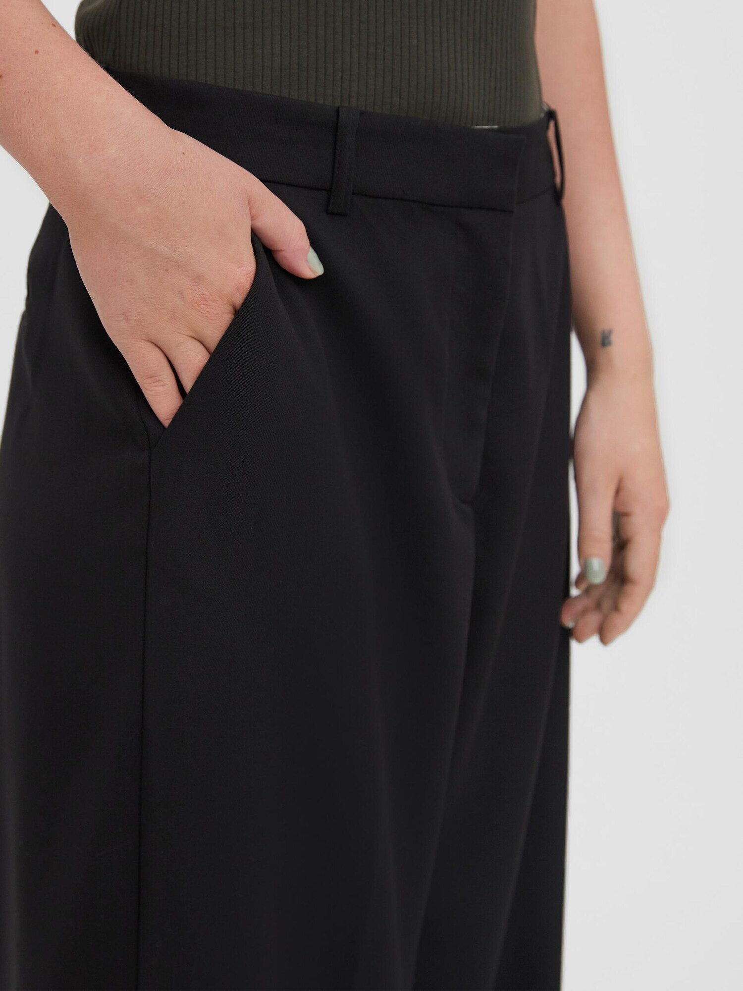 VERO MODA Pantaloni cu dungă negru - Pled.ro