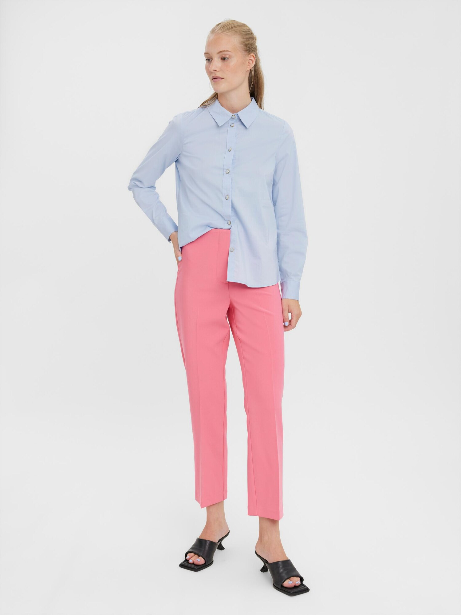 VERO MODA Pantaloni cu dungă 'SANDY' fucsia - Pled.ro