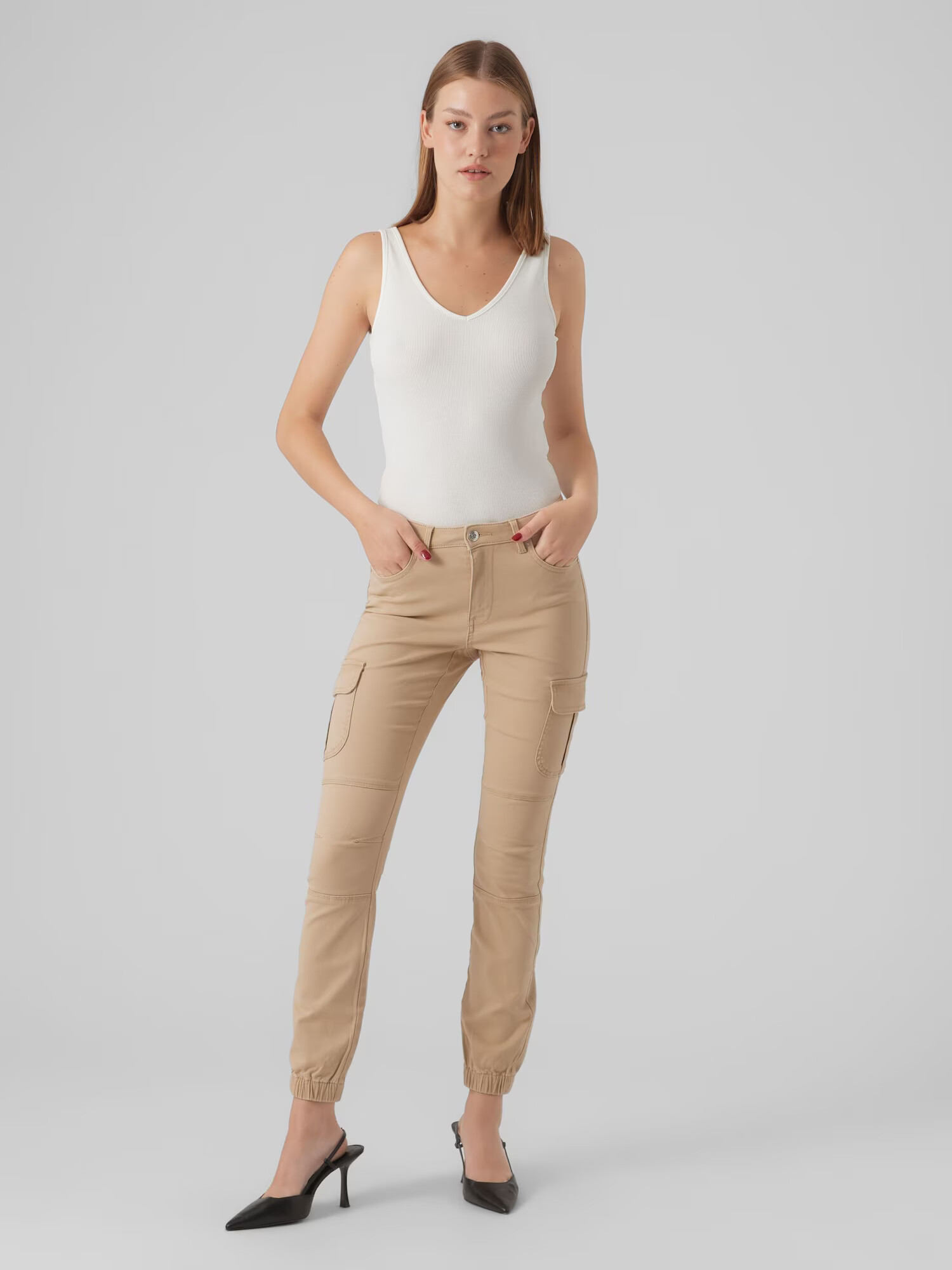 VERO MODA Pantaloni eleganți bej - Pled.ro