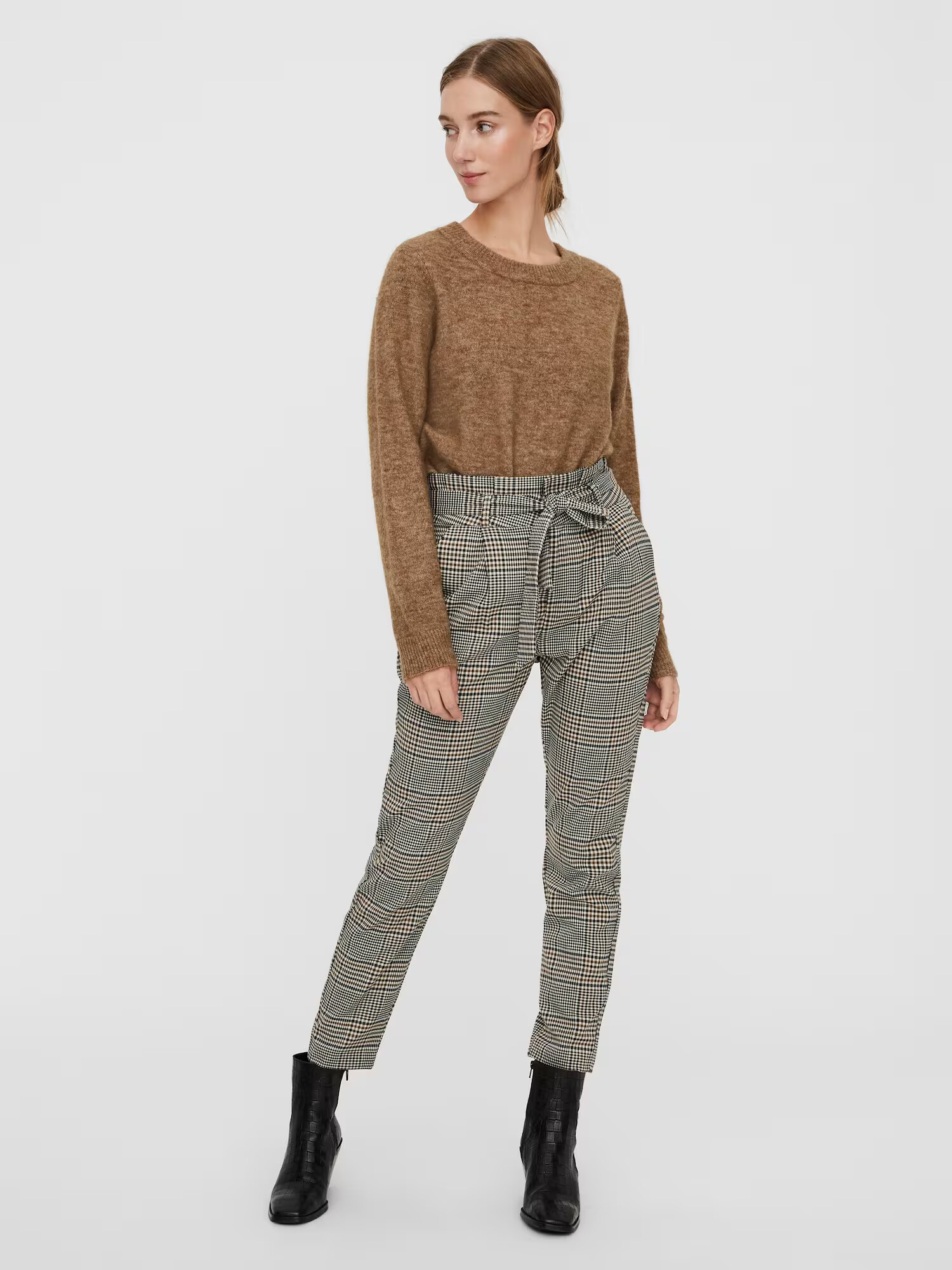 VERO MODA Pantaloni 'Eva' crem / maro / gri - Pled.ro